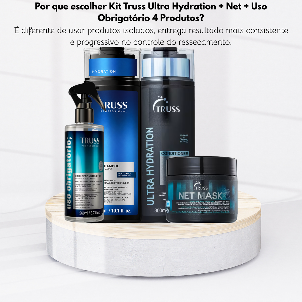 Kit Truss Ultra Hydration + Net + Uso Obrigatório 4 Produtos