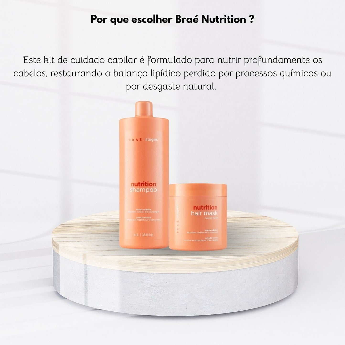 Kit Braé Stages Nutrition Shampoo 1 Litro e Máscara 500 g