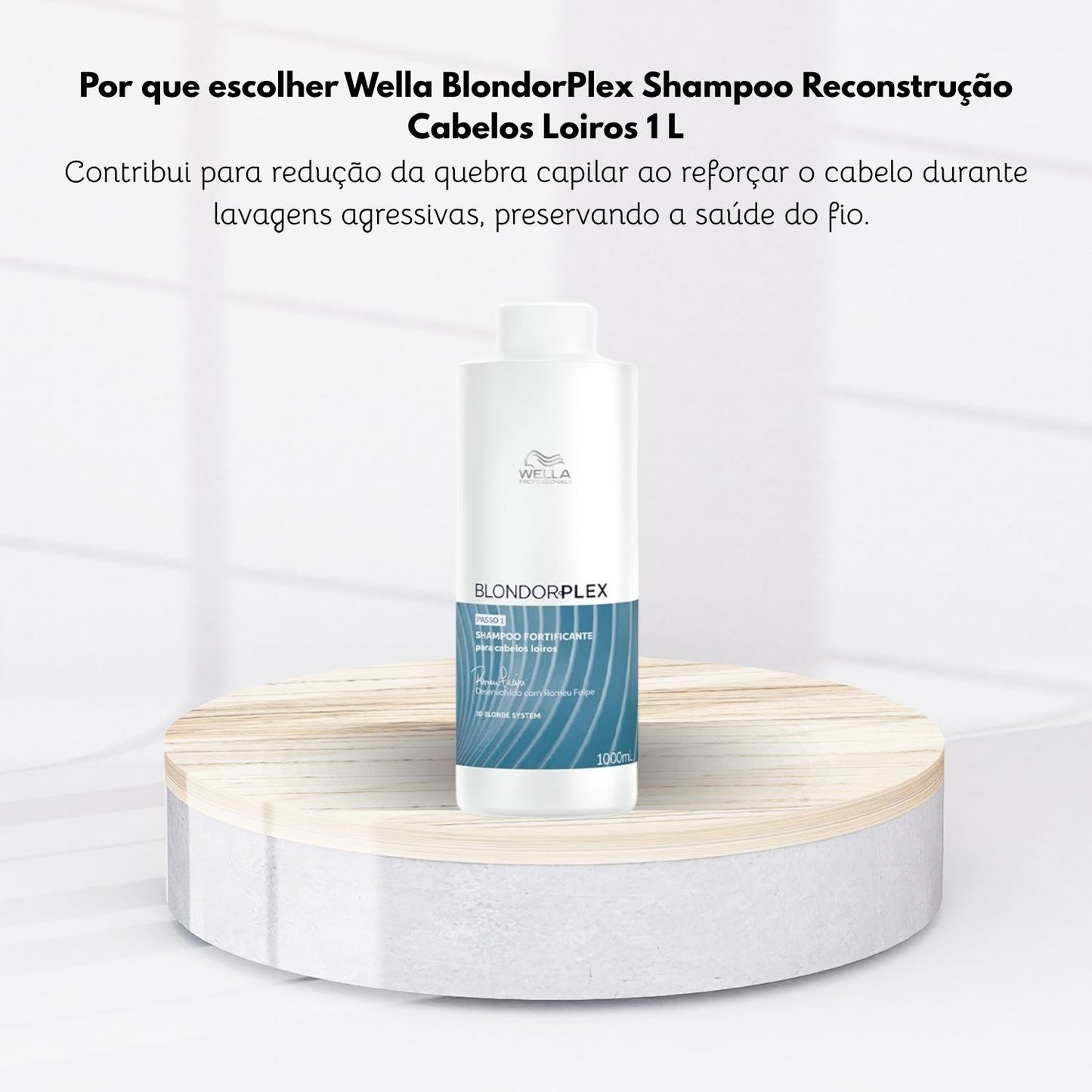 Shampoo Wella BlondorPlex Reconstrução Cabelos Loiros 1 Litro