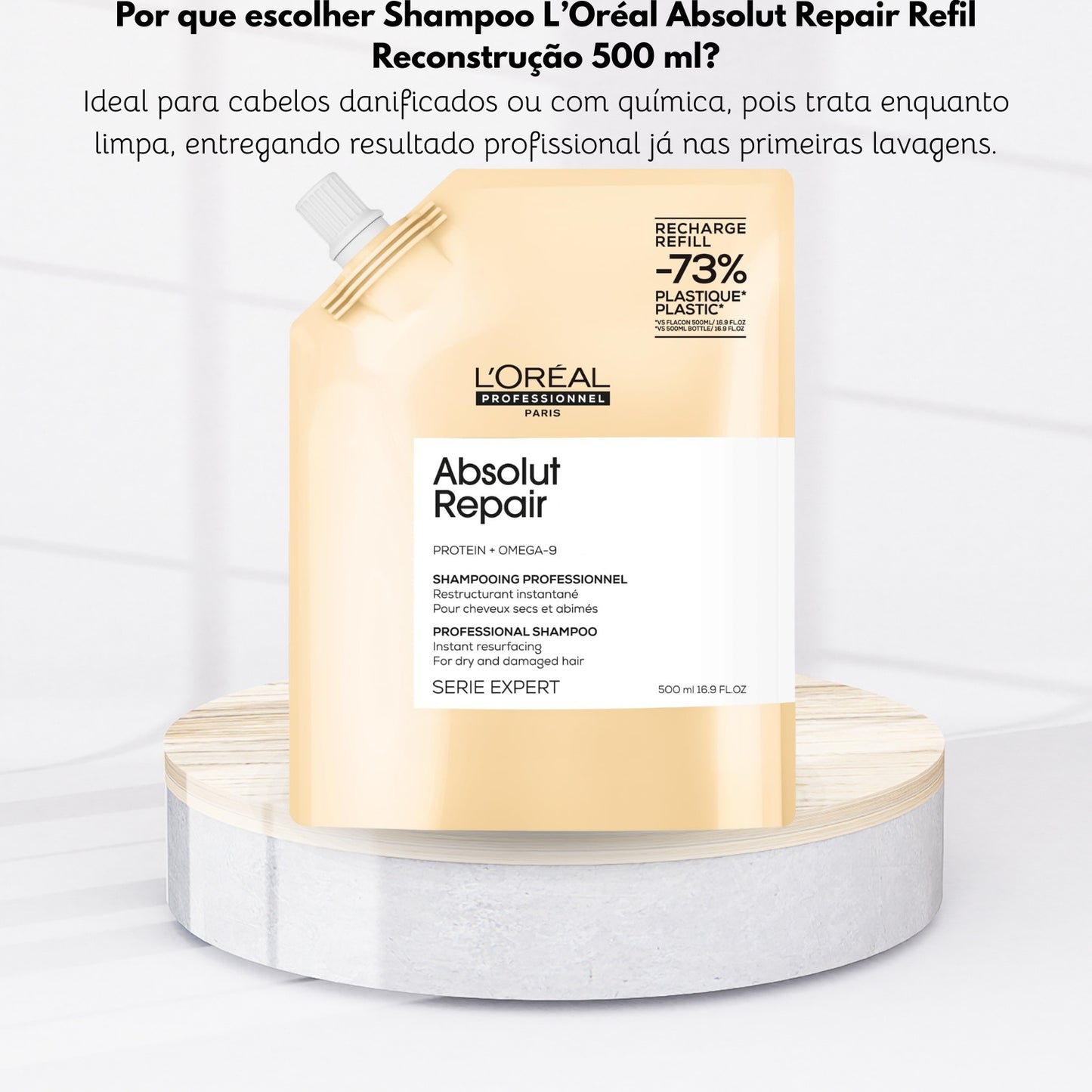 Shampoo L’Oréal Absolut Repair Refil Reconstrução 500 ml