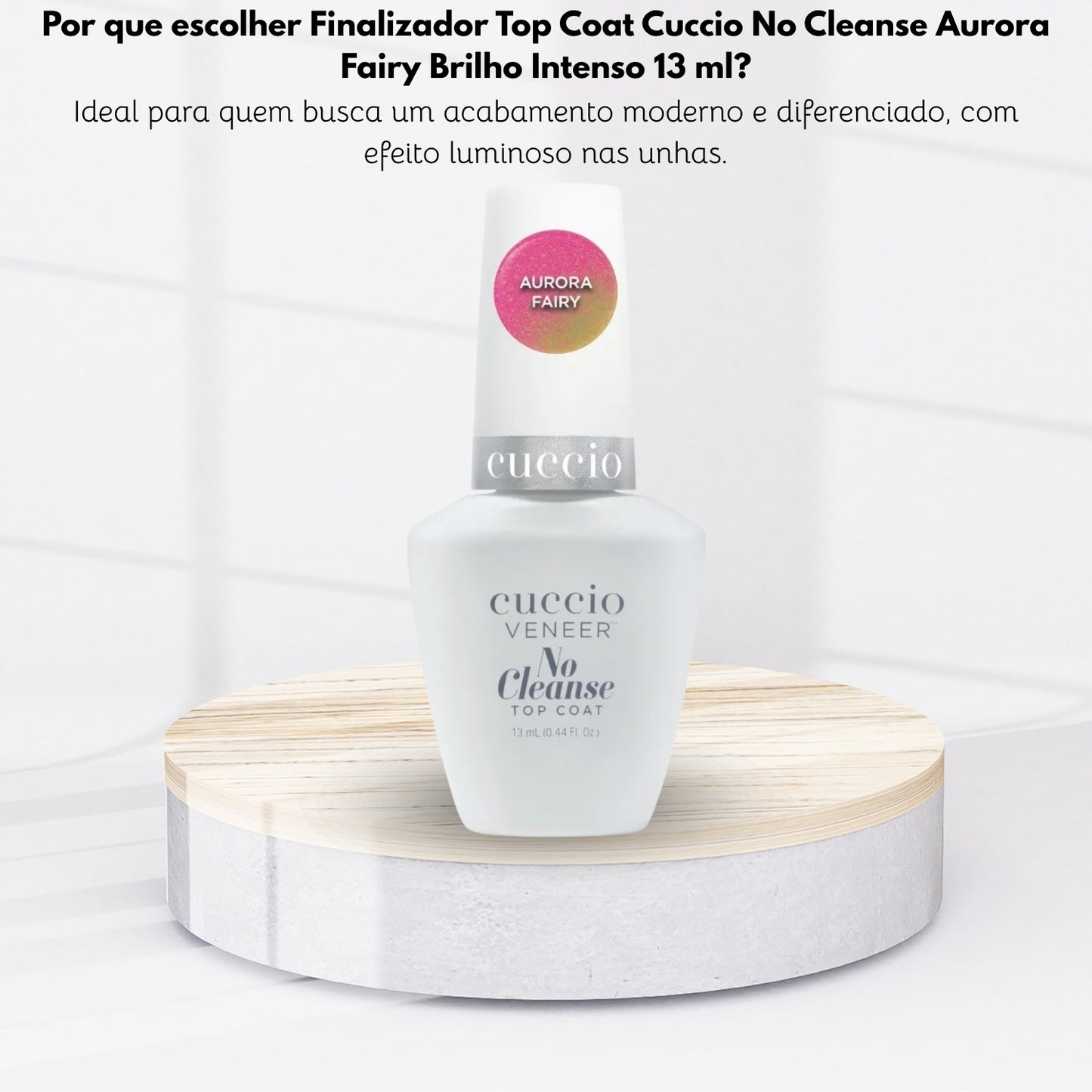 Finalizador Top Coat Cuccio No Cleanse Aurora Fairy Brilho Intenso 13 ml