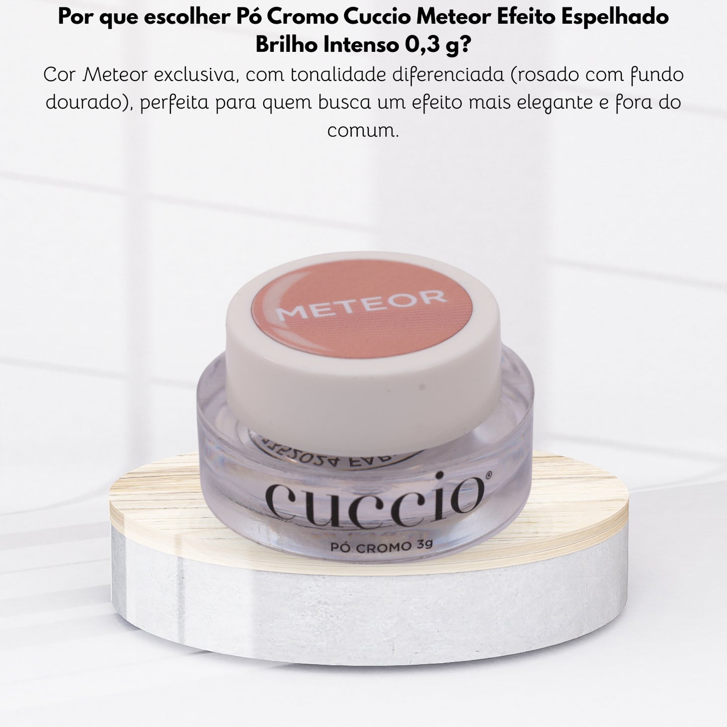 Pó Cromo Cuccio Meteor Efeito Espelhado Brilho Intenso 0,3 g