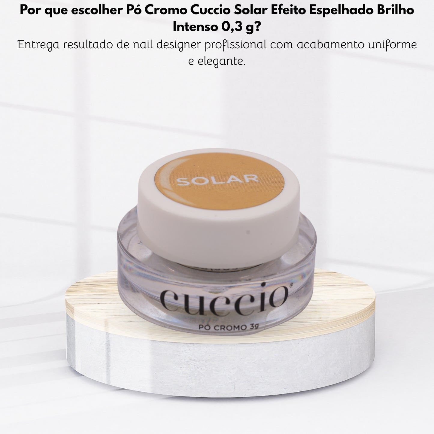 Pó Cromo Cuccio Solar Efeito Espelhado Brilho Intenso 0,3 g