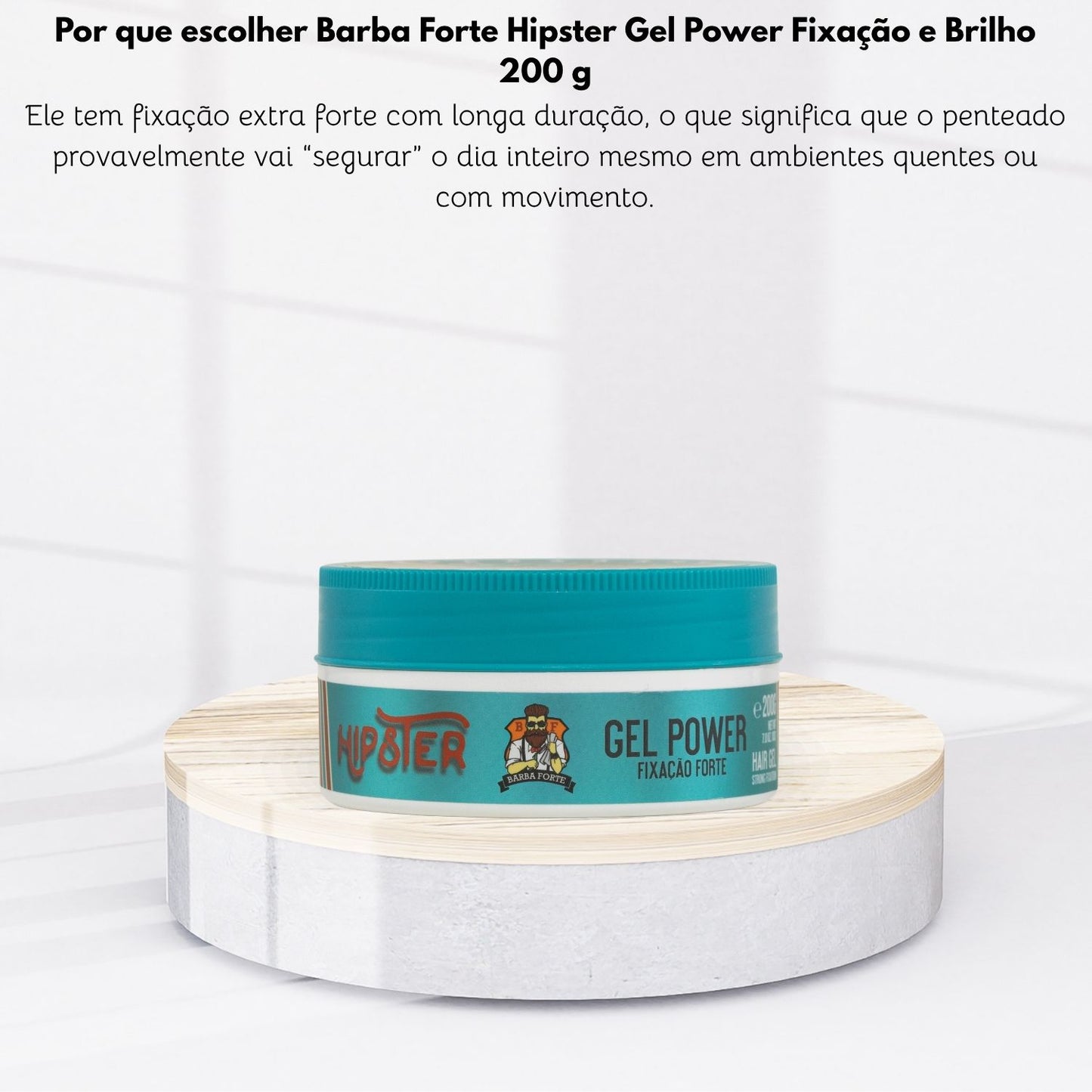 Barba Forte Hipster Gel Power Fixação e Brilho 200 g