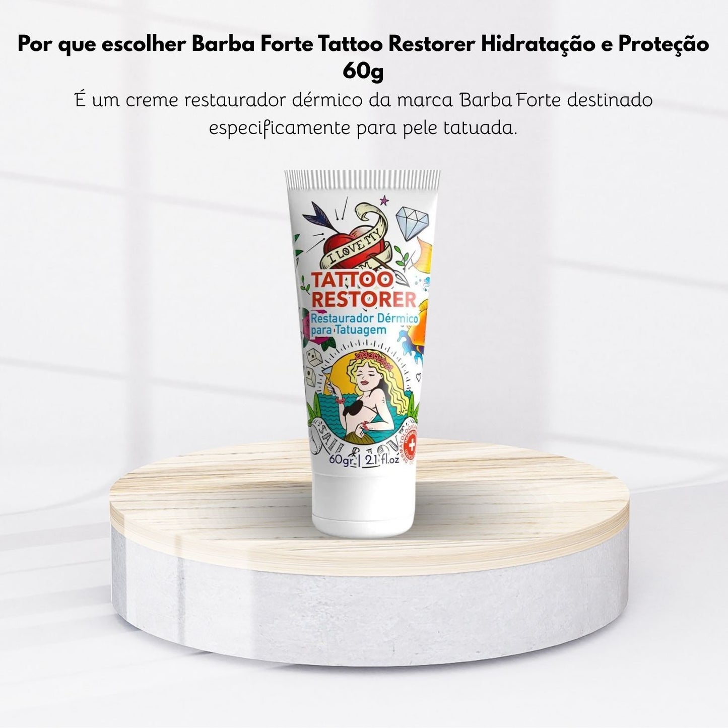 Barba Forte Tattoo Restorer Hidratação e Proteção 60 g