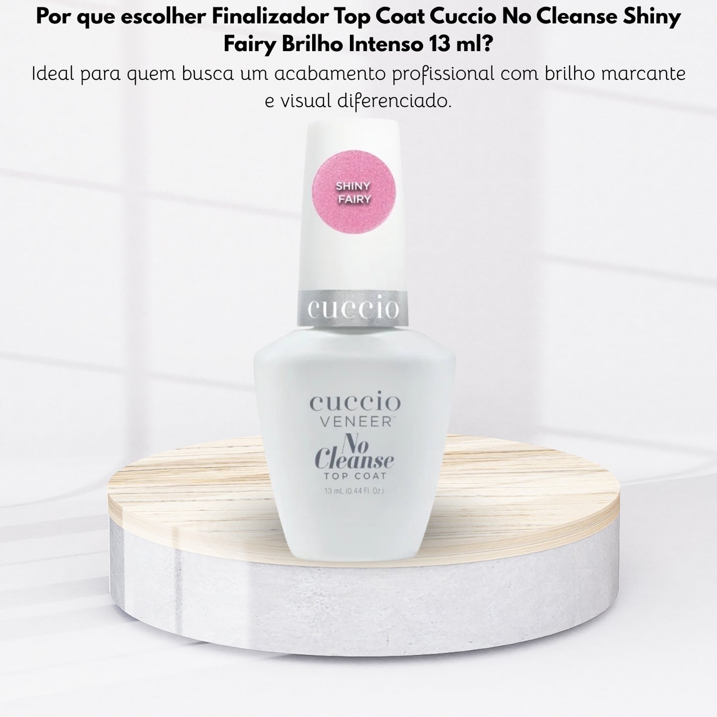 Finalizador Top Coat Cuccio No Cleanse Shiny Fairy Brilho Intenso 13 ml