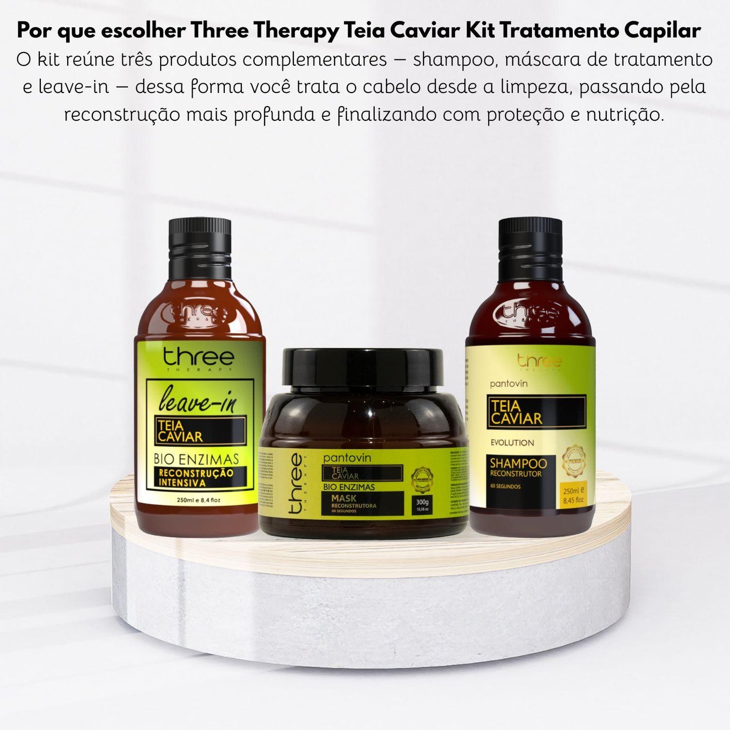 Kit Three Therapy Teia Caviar Tratamento Capilar