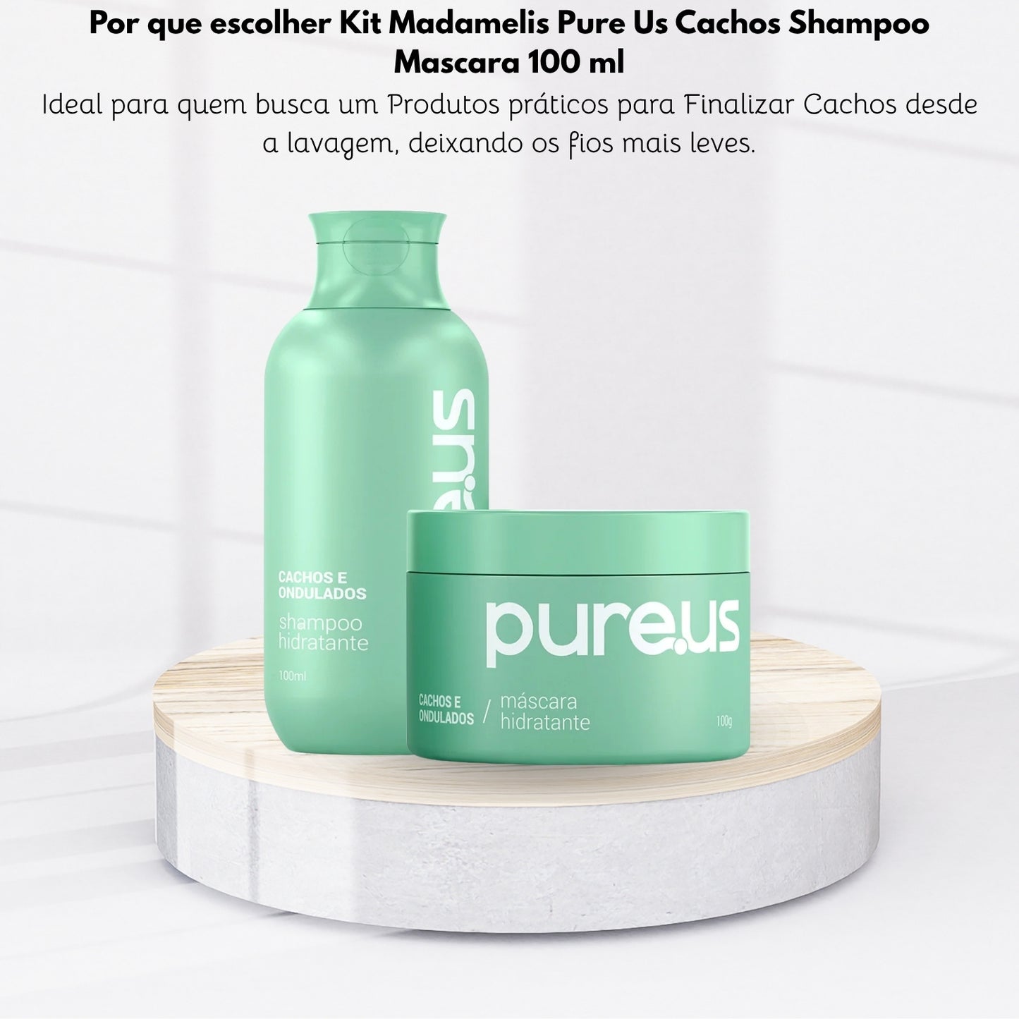 Kit Madamelis Pure Us Cachos Shampoo Mascara 100 ml