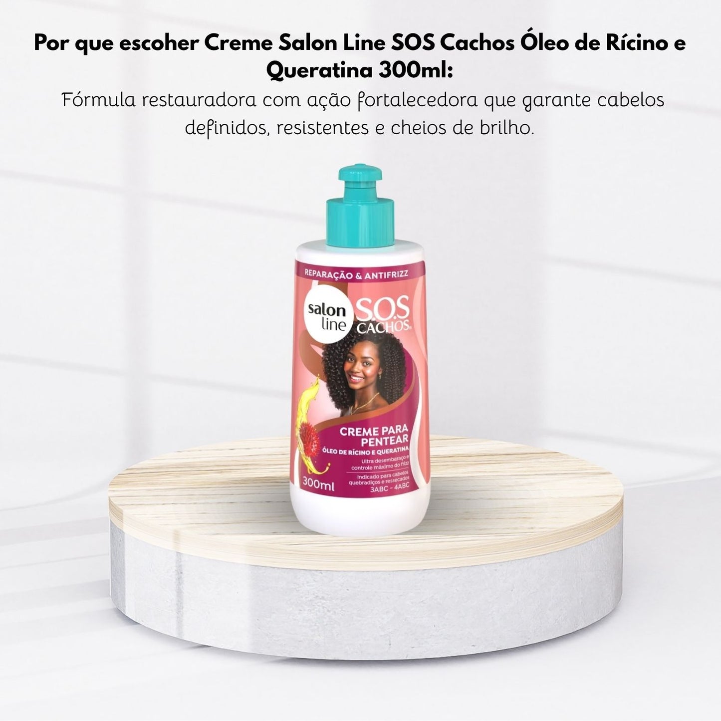 Creme para Pentear Salon Line SOS Óleo de Rícino e Queratina 300 ml