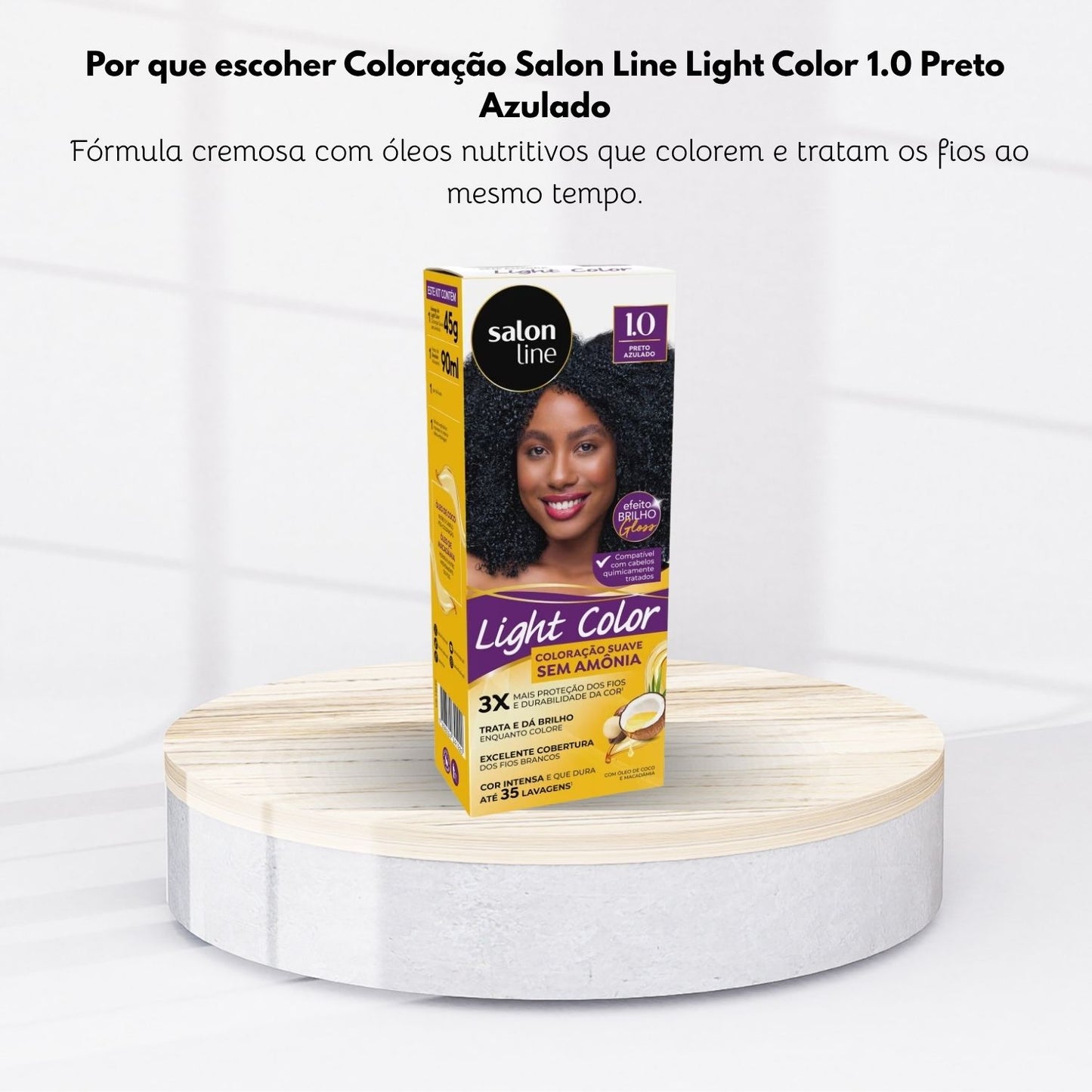 Coloração Salon Line Light Color Profissional 1.0 Preto Azulado