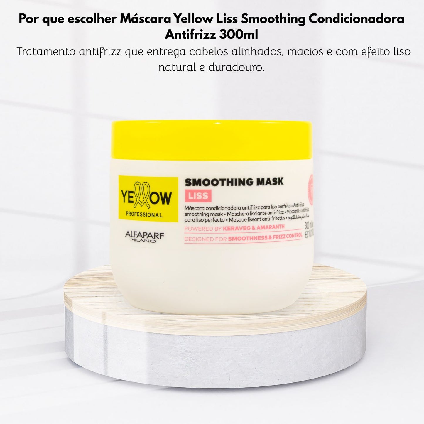Máscara Yellow Liss Smoothing Condicionadora Antifrizz 300ml