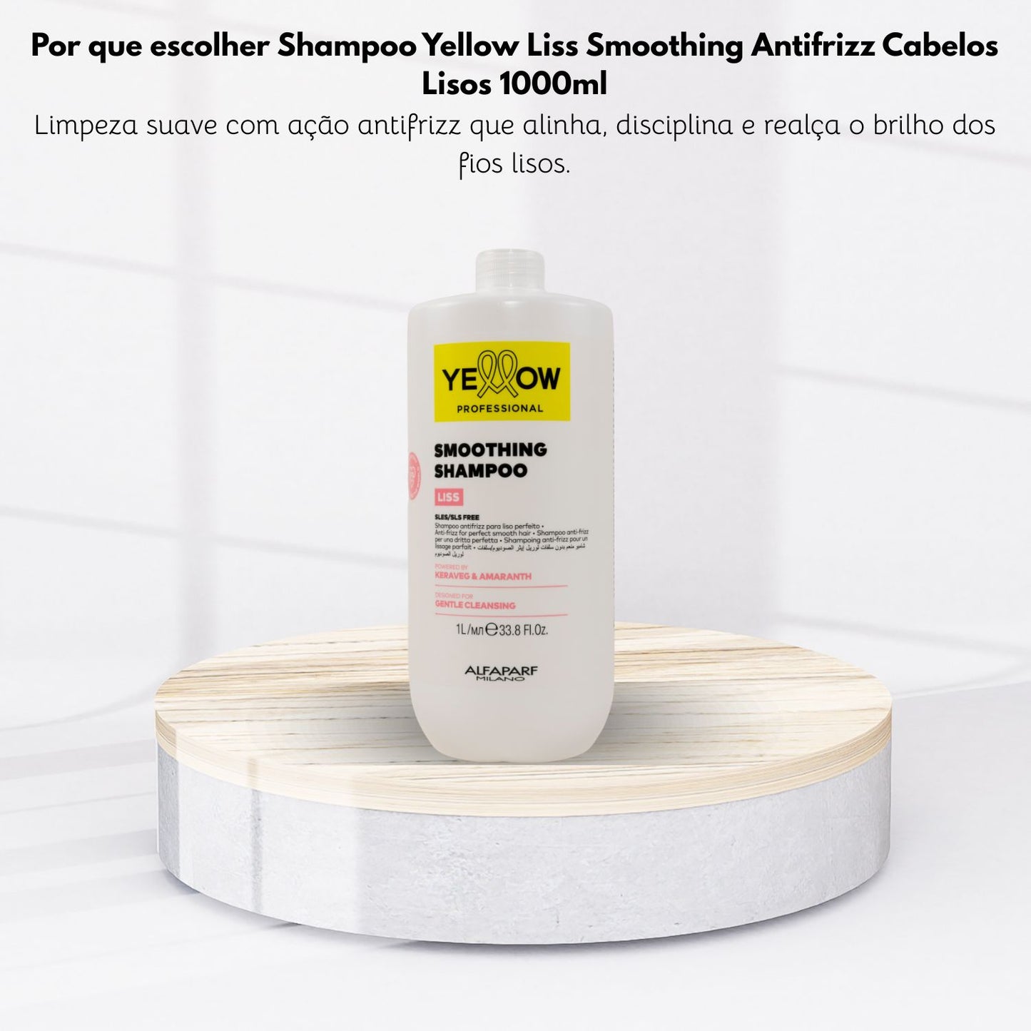 Shampoo Yellow Liss Smoothing Antifrizz Cabelos Lisos 1 L