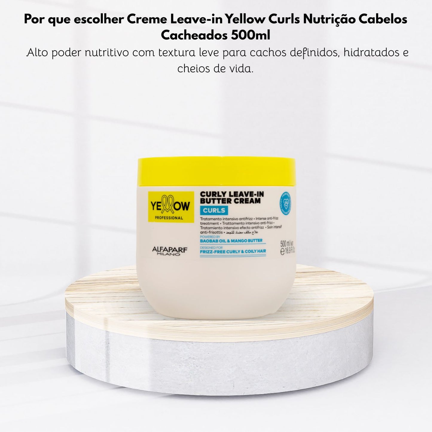 Creme Leave-in Yellow Curls Nutrição Cabelos Cacheados 500ml