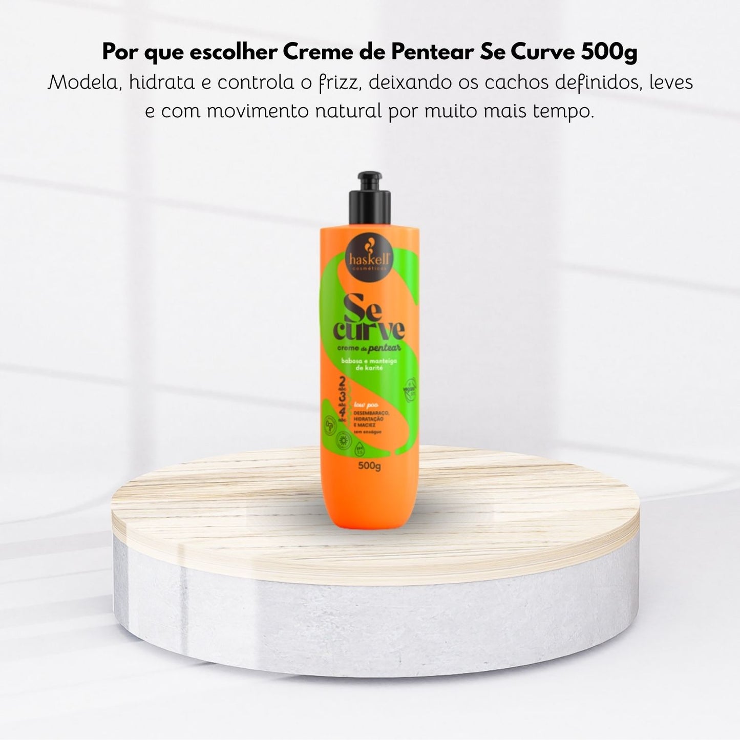 Creme Pentear Haskell Se Curva Cabelos Cacheados 500 g