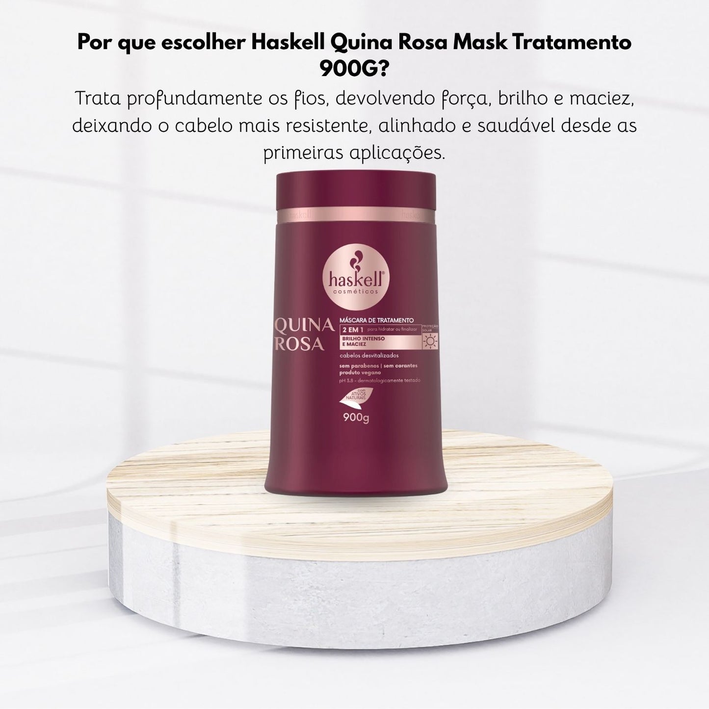 Máscara Tratamento Haskell Quina Rosa Fortalecimento 900 g