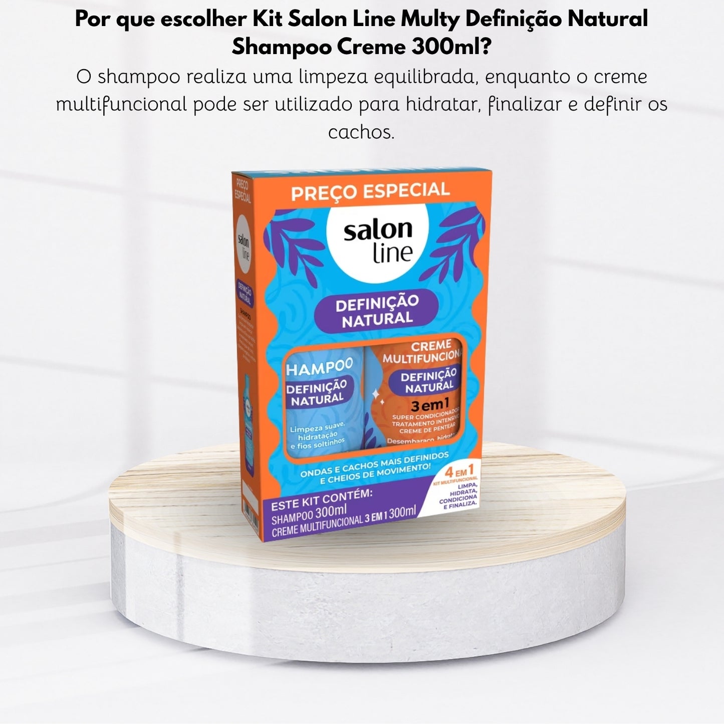 Kit Salon Line Multy Definição Natural Shampoo Creme 300ml