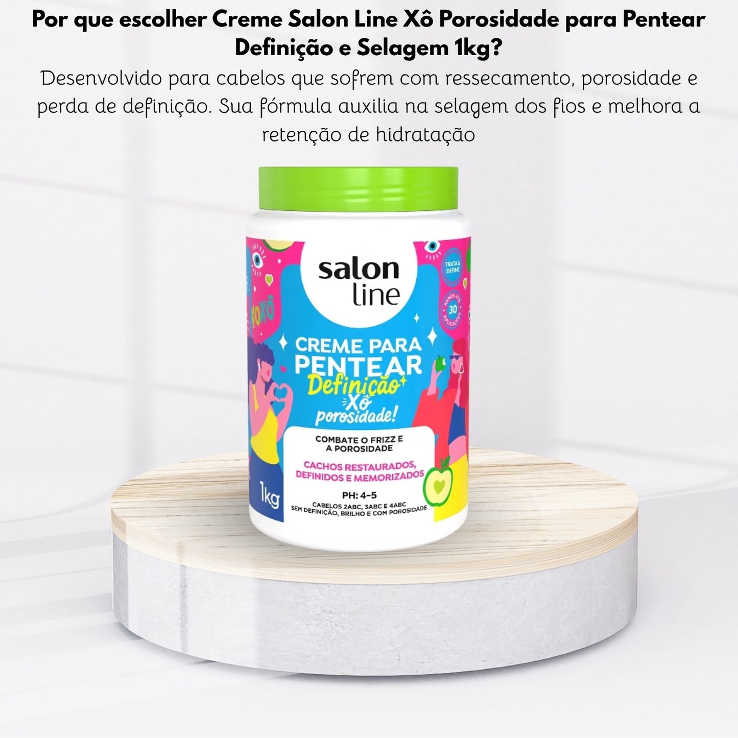 Creme Salon Line Xô Porosidade de Pentear Definição Natural 1kg