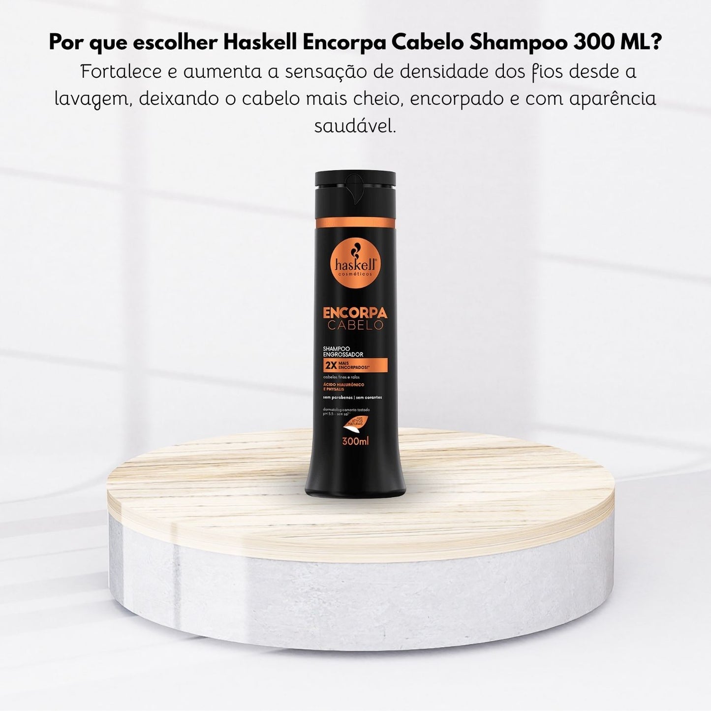 Shampoo Haskell Encorpa Cabelo Volume e Densidade 300 ml