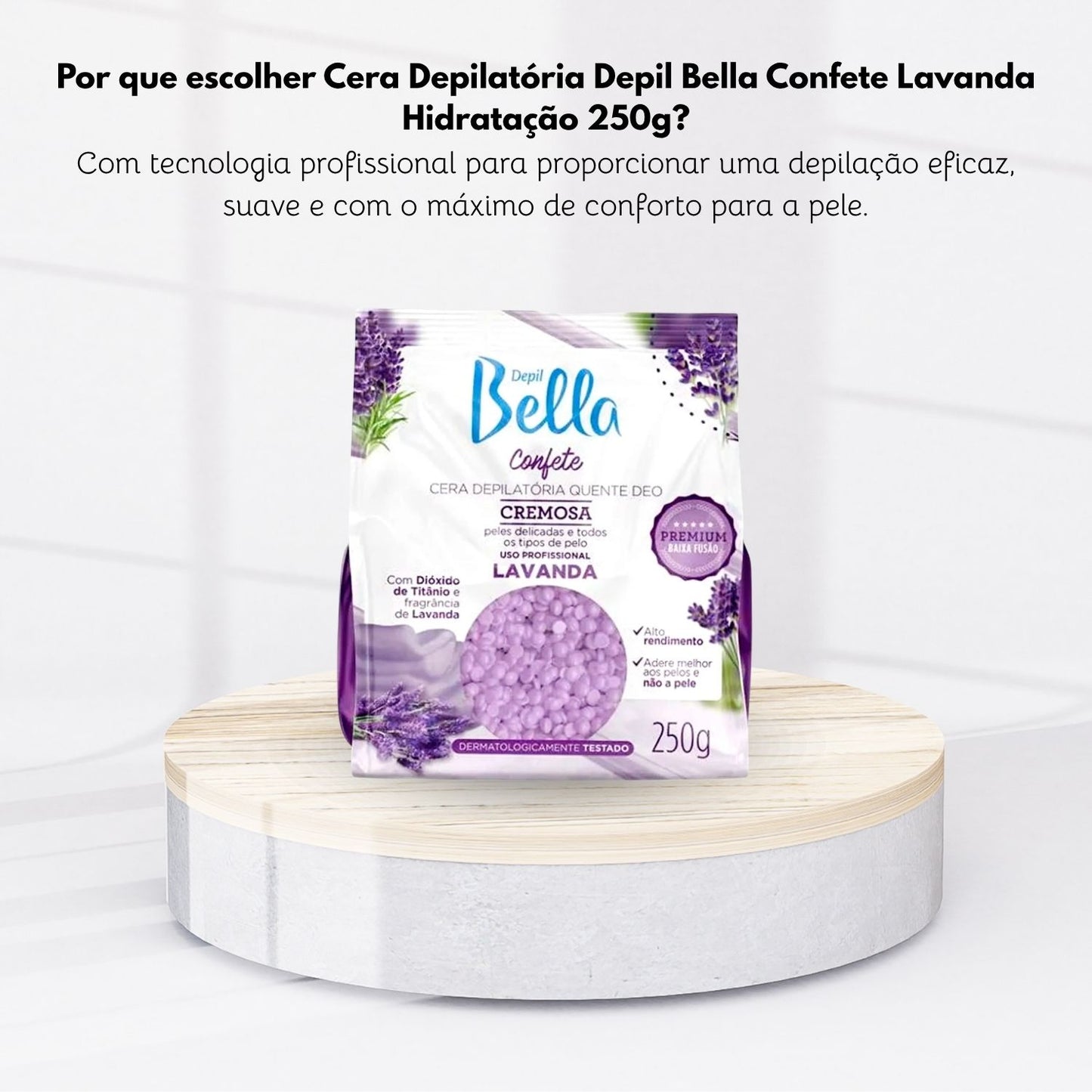 Cera Depilatória Depil Bella Confete Lavanda Hidratação 250 g