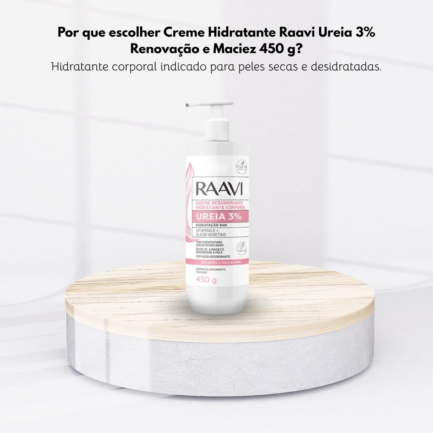 Creme Hidratante Raavi Ureia 3% Renovação e Maciez 450 g