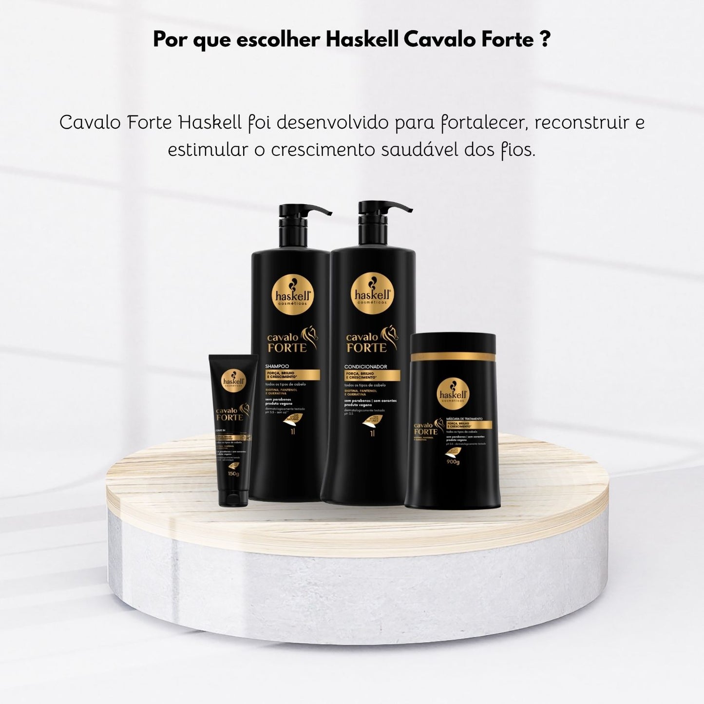 Kit Haskell Cavalo Forte Trio e Leave-in 150 g