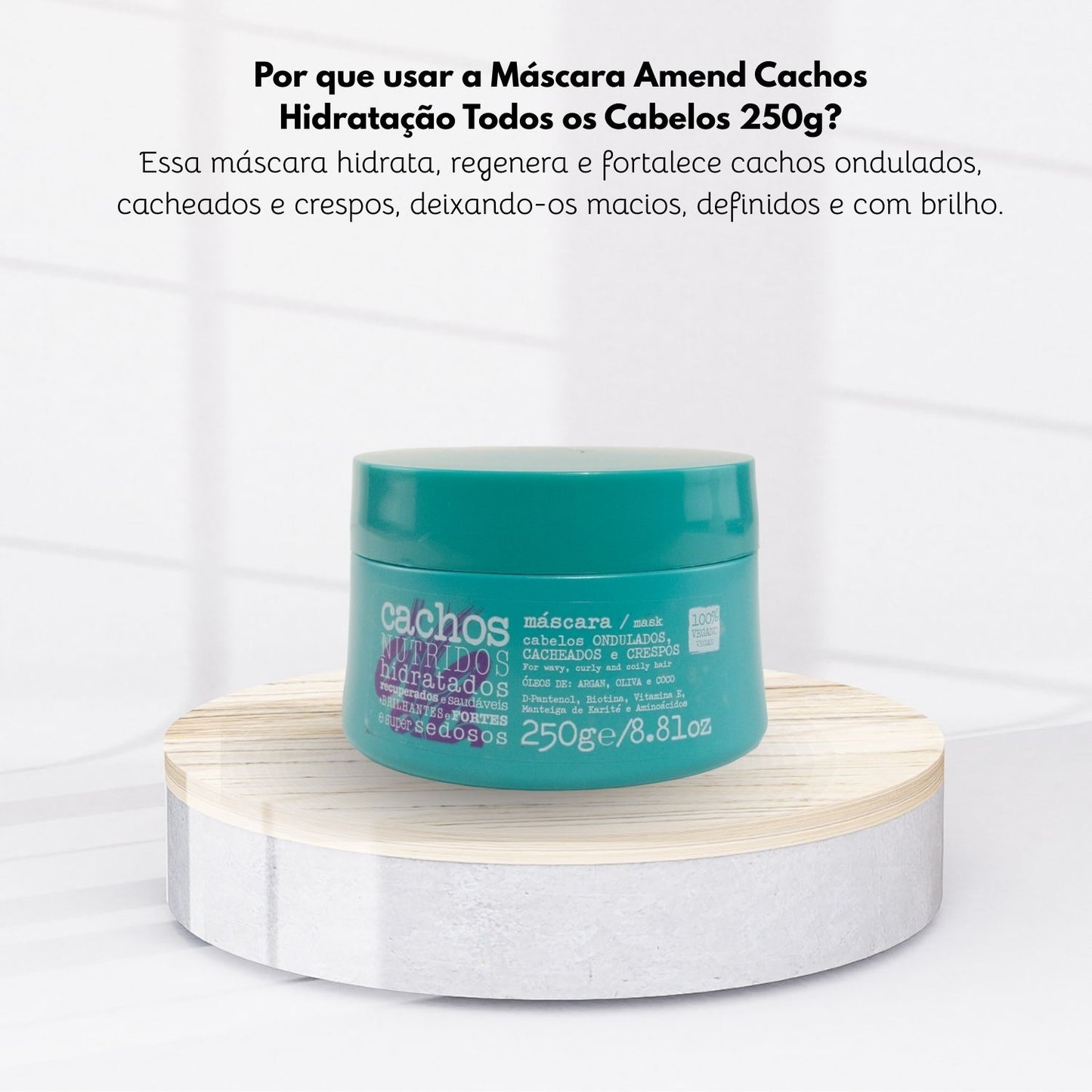 Máscara Amend Cachos Hidratação Todos os Cabelos 250 g
