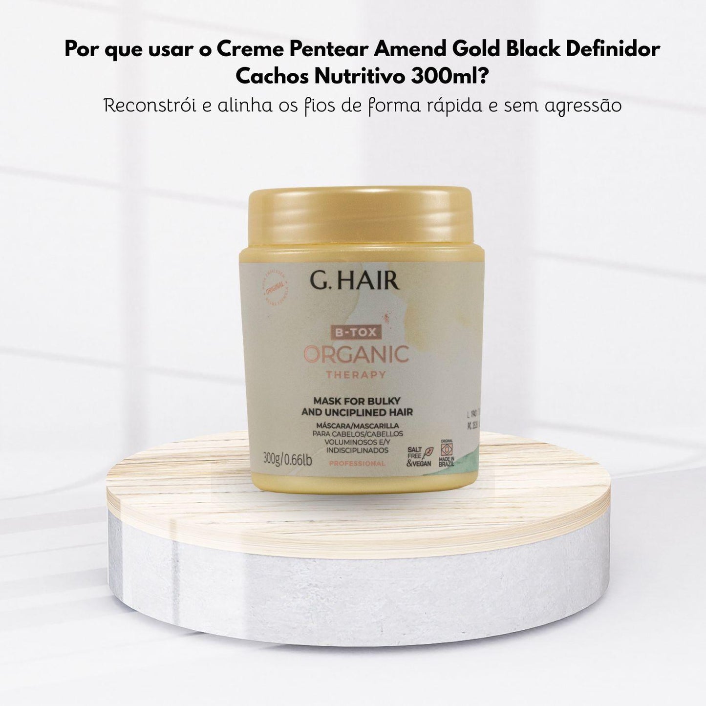 Mascara Capilar Organic Therapy Btx Capilar Cabelos Danificados 300 g