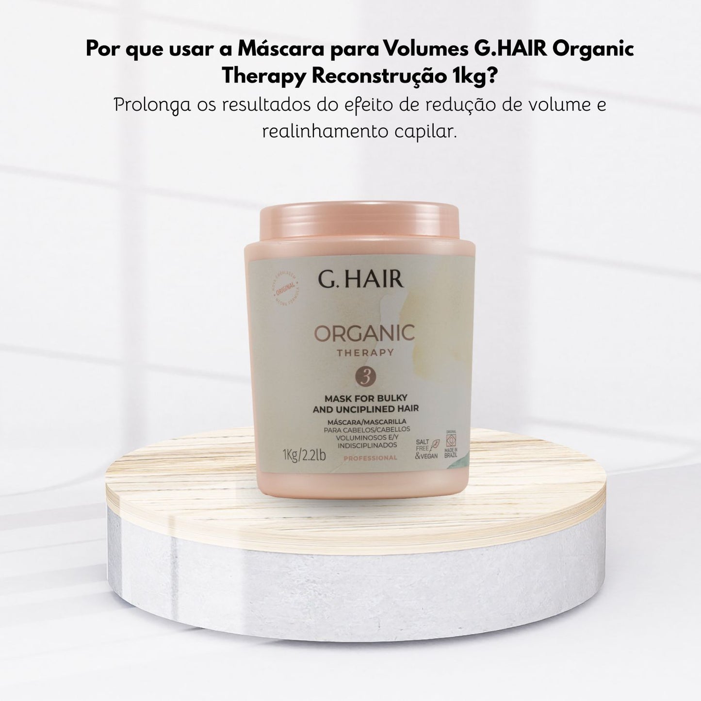 Mascara Capilar Organic Therapy Btx Capilar Cabelos Danificados 1 kg