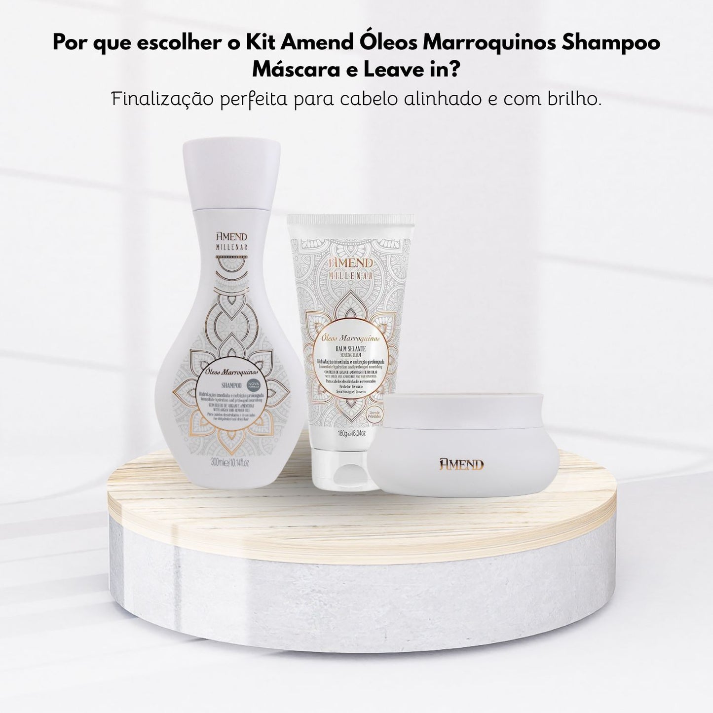 Kit Amend Oleos Marroquinos Shampoo Mascara Leave-in