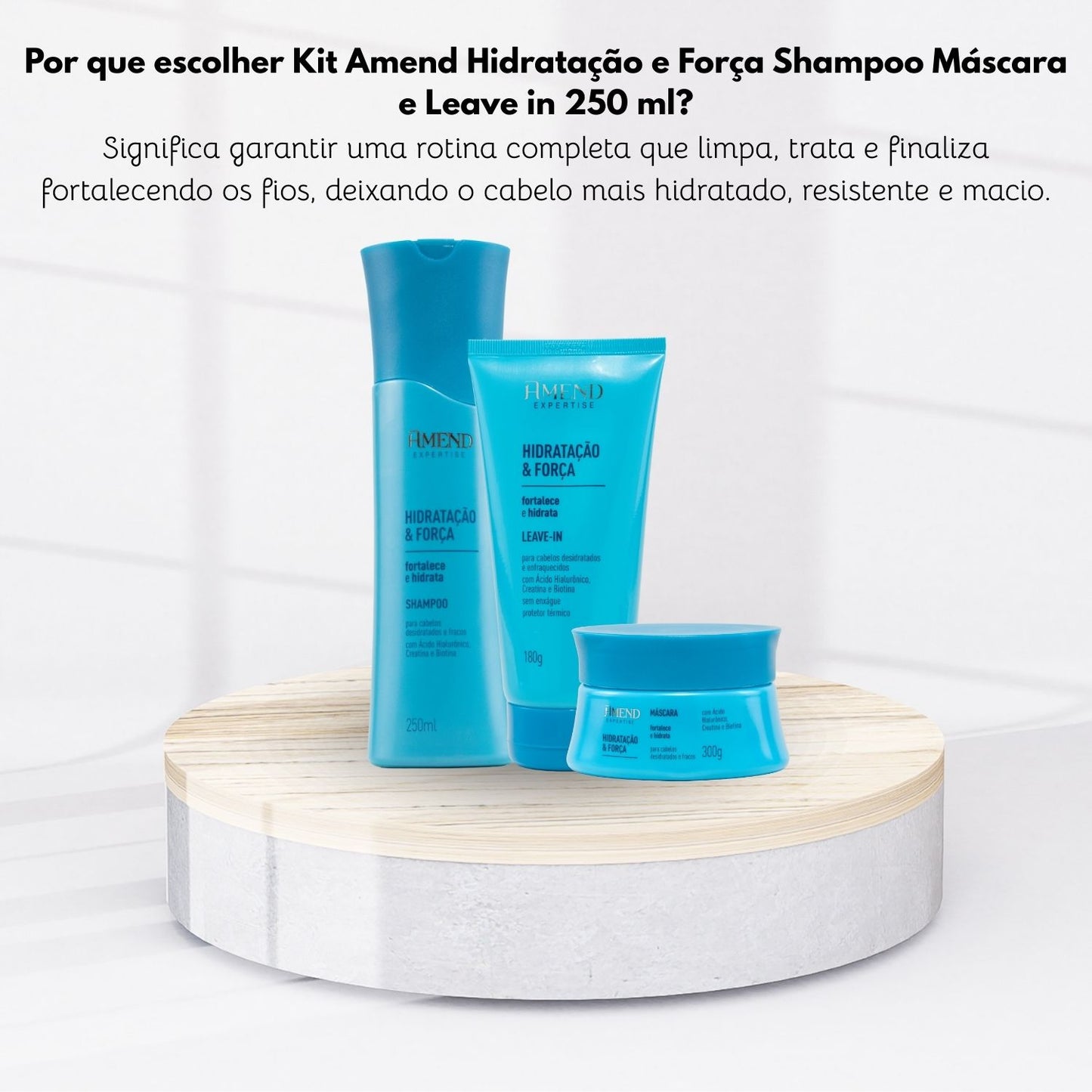 Kit Amend Hidratacao Forca Shampoo Mascara Leave-in