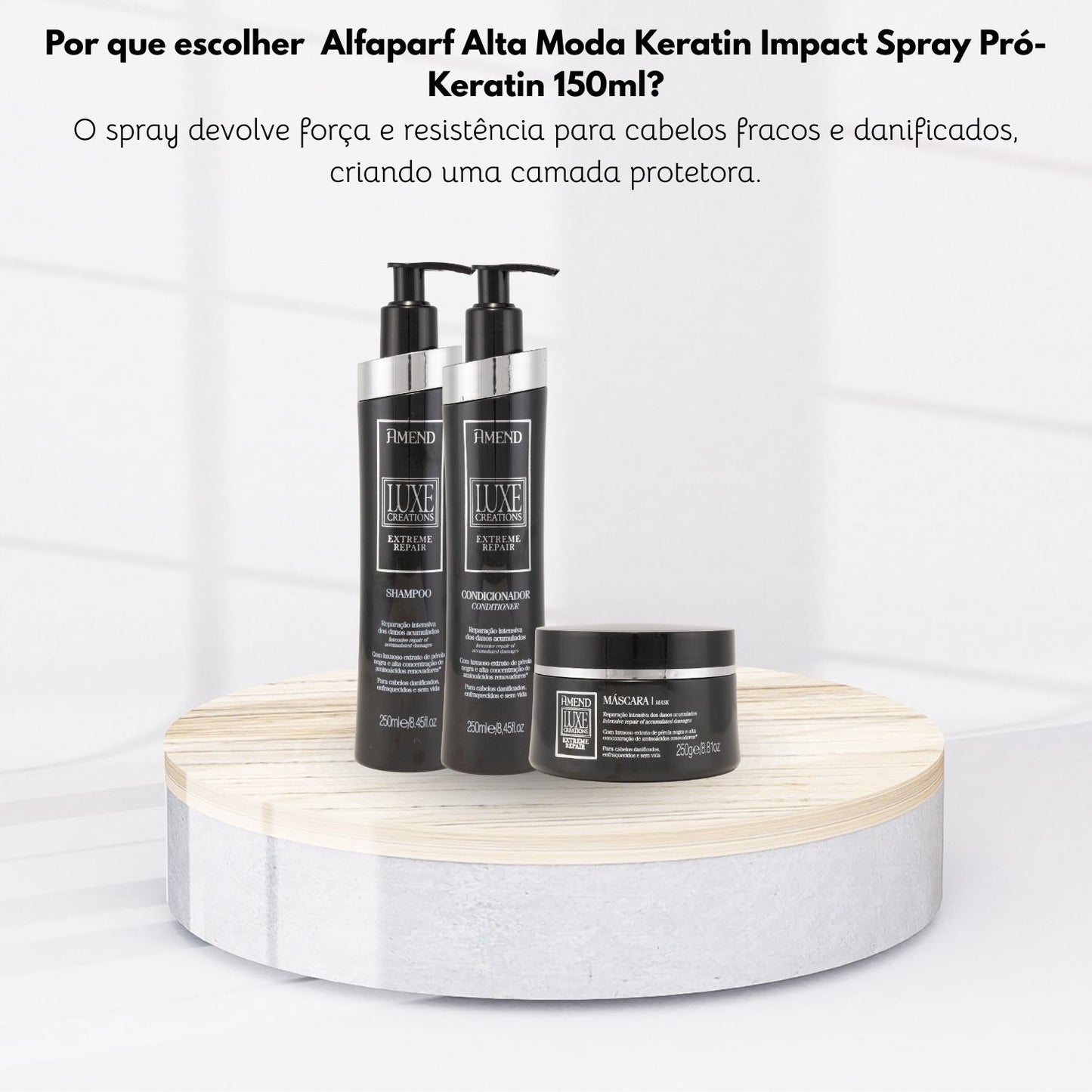 Kit Amend Luxe Creations Shampoo Condicionador Mascara