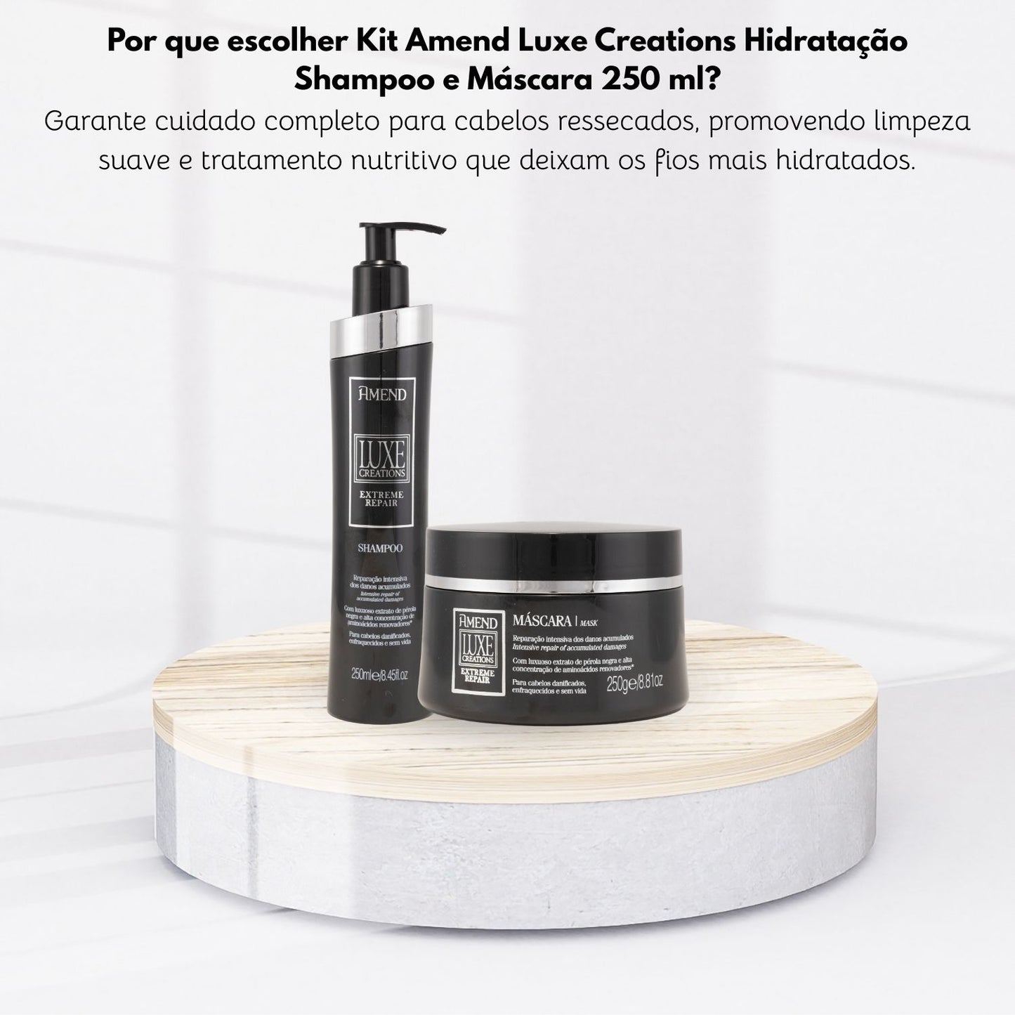 Kit Amend Luxe Creations Hidratação Shampoo Mascara 250 ml