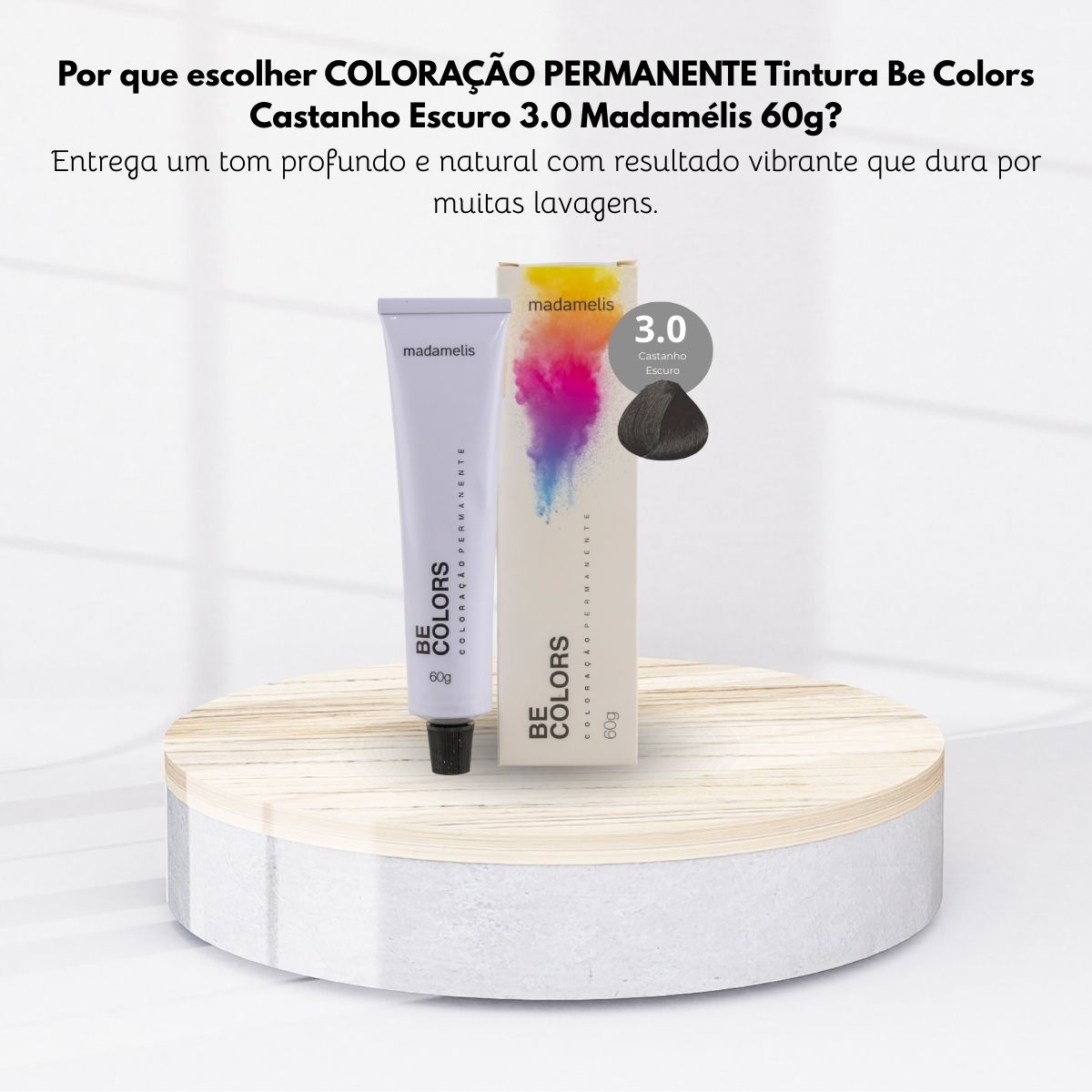 Coloração Madamelis Be Colors Castanho Escuro 3.0 60 g