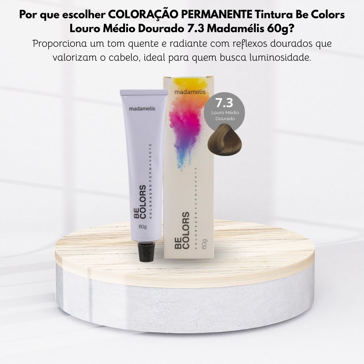 Coloração Madamelis Be Colors Louro Médio Dourado 7.3 60 g