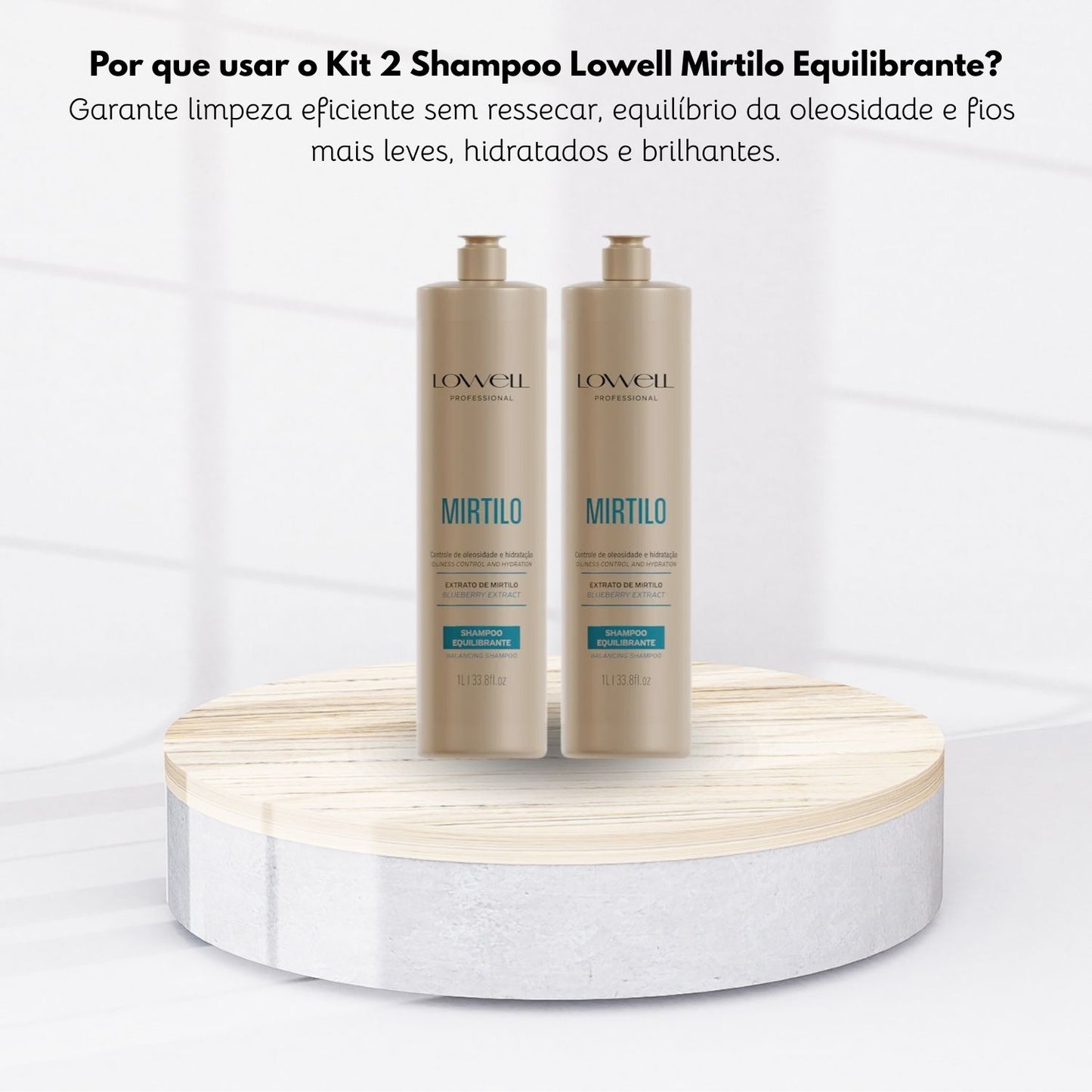 Kit Shampoo Lowell Mirtilo Equilíbrio Oleosidade Salon duo
