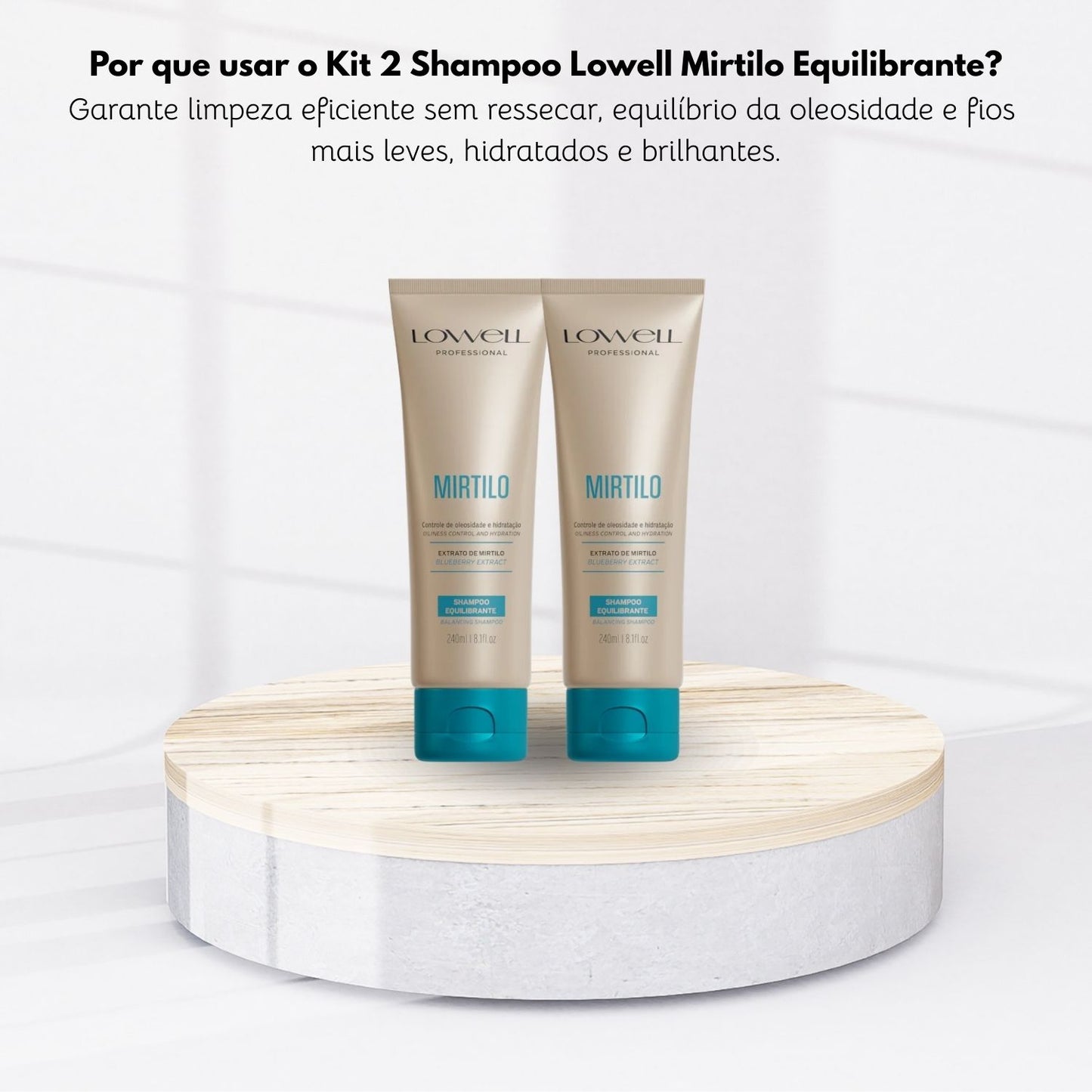 Kit Shampoo Lowell Mirtilo Equilíbrio Oleosidade Home duo