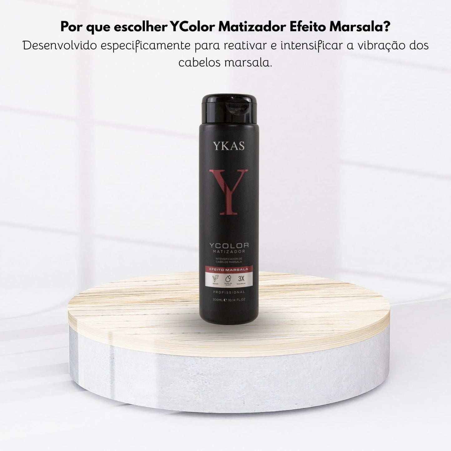Máscara YKAS YColor Efeito Marsala Cabelos Coloridos 300 ml