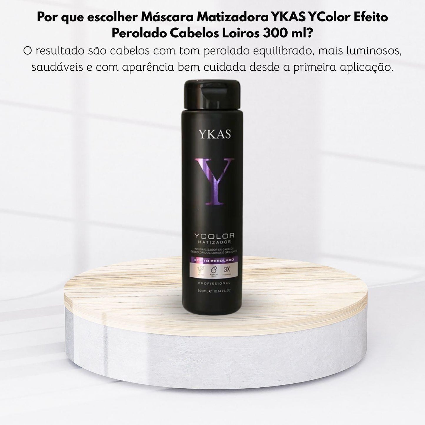 Máscara Matizadora YKAS YColor Efeito Perolado Cabelos Loiros 300 ml