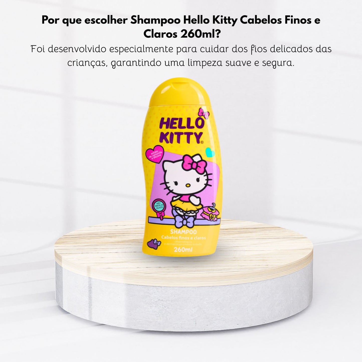 Shampoo Cia da Natureza Cabelos Finos e Claros Hello Kitty 260 ml