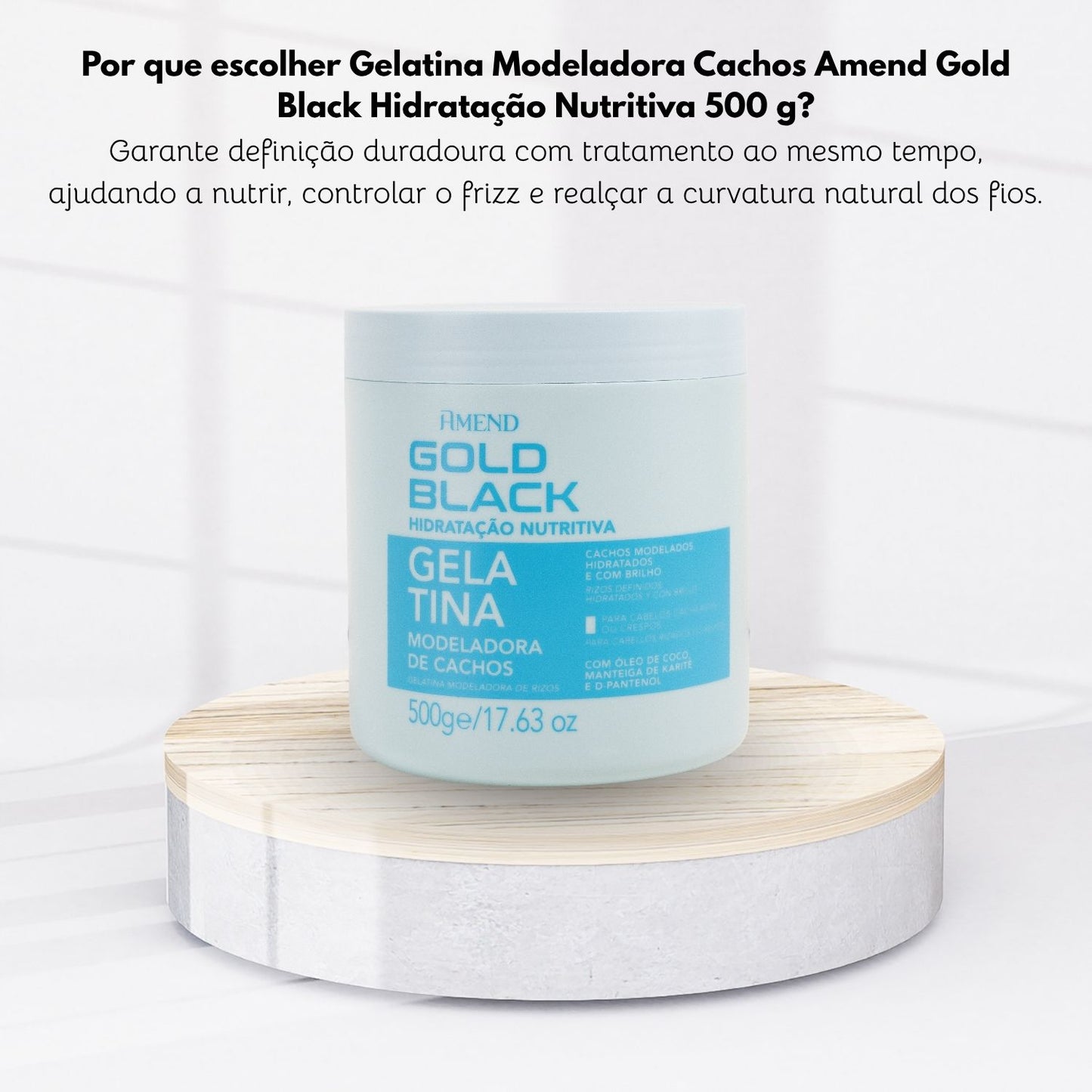 Gelatina Modeladora Cachos Amend Gold Black 500 g