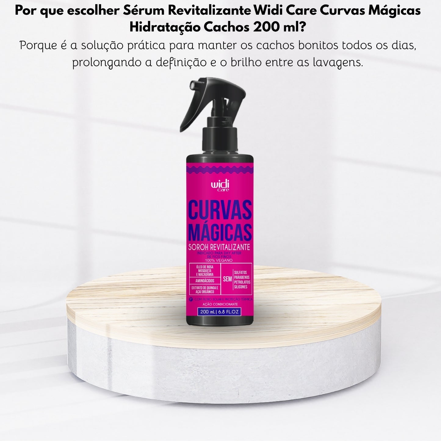 Sérum Revitalizante Widi Care Curvas Mágicas Hidratação Cachos 200 ml