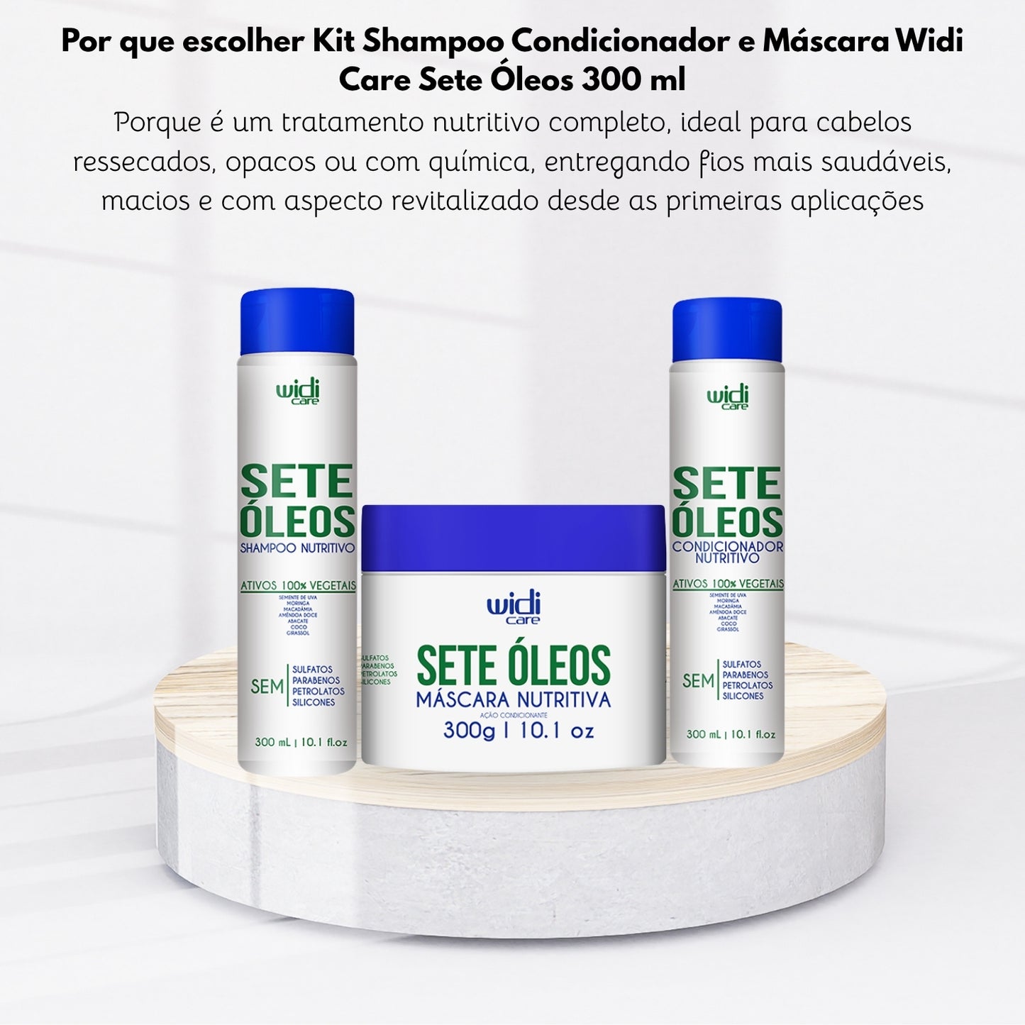 Kit Shampoo Condicionador e Máscara Widi Care Sete Óleos 300 ml