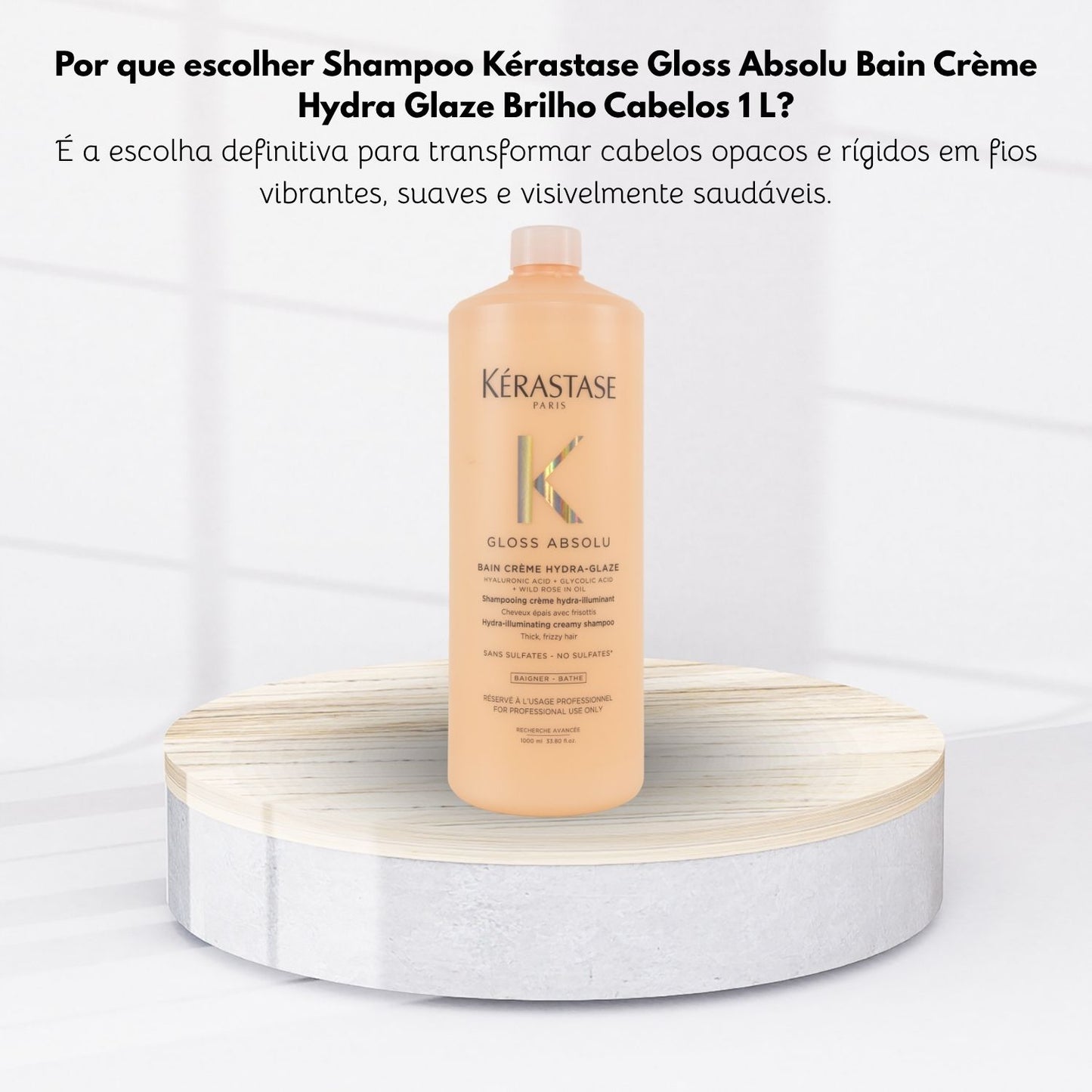 Shampoo Kérastase Gloss Absolu Bain Crème Hydra Glaze Brilho Cabelos 1 L