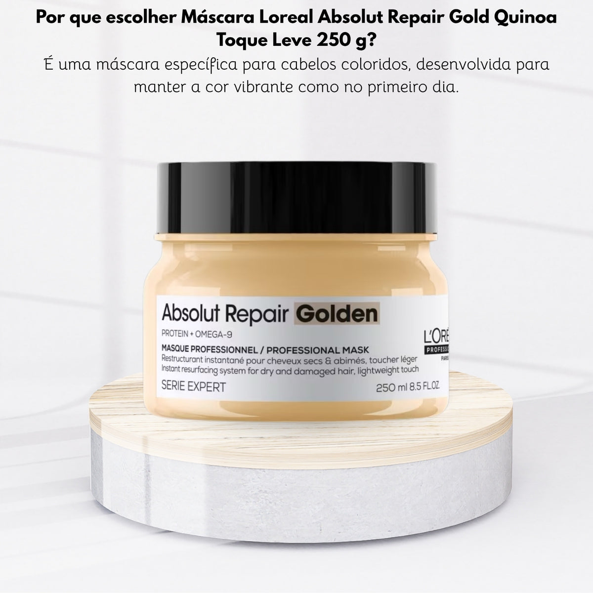 Máscara Loreal Absolut Repair Gold Quinoa Toque Leve 250 g