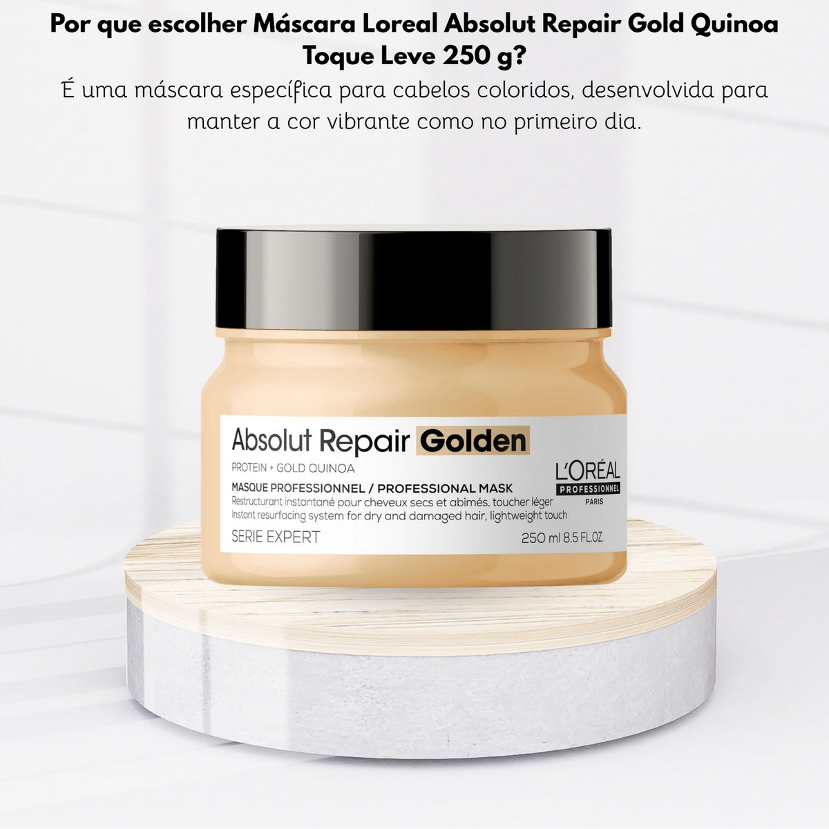 Máscara Loreal Absolut Repair Gold Quinoa Toque Leve 250 g