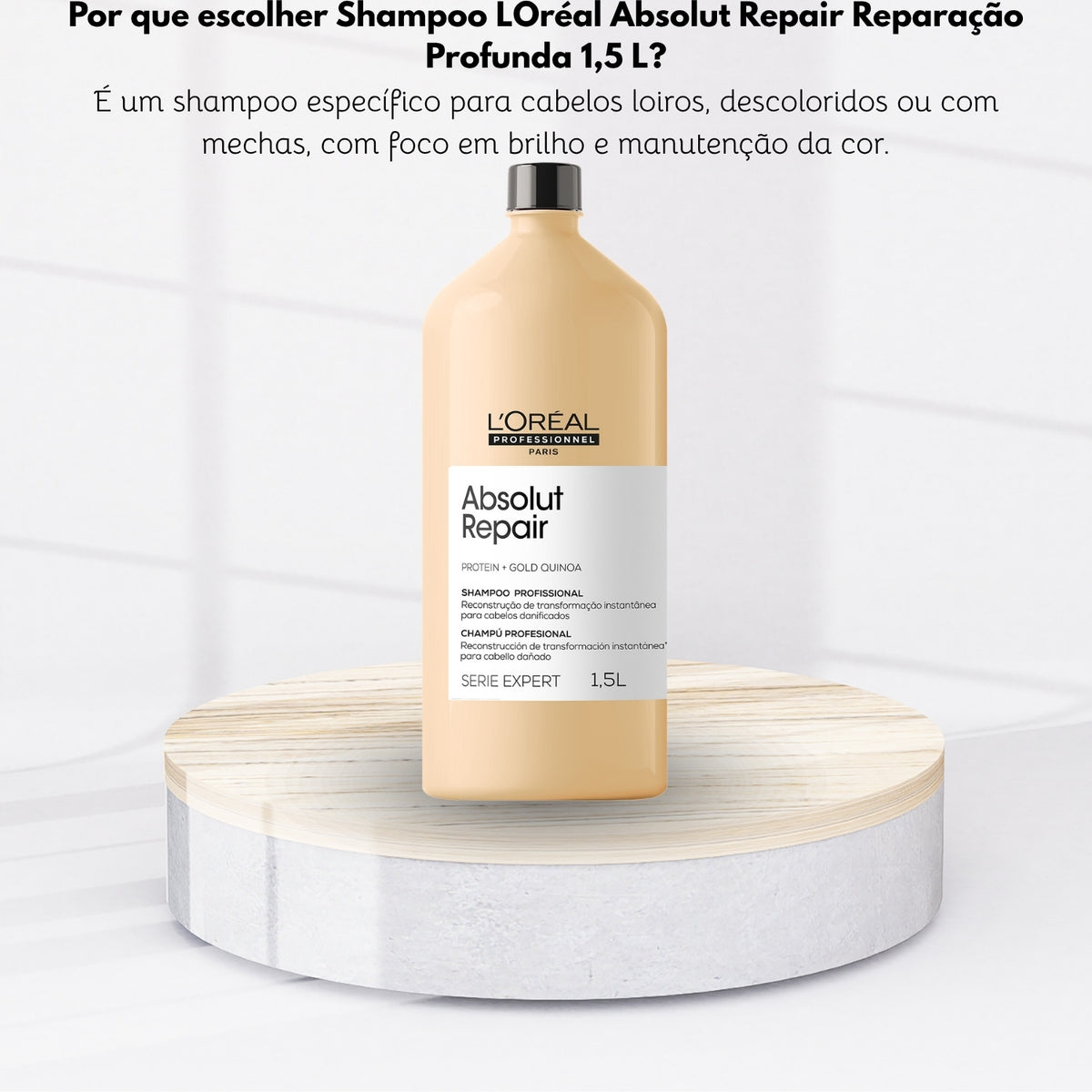 Shampoo LOréal Absolut Repair Reparação Profunda 1,5 L