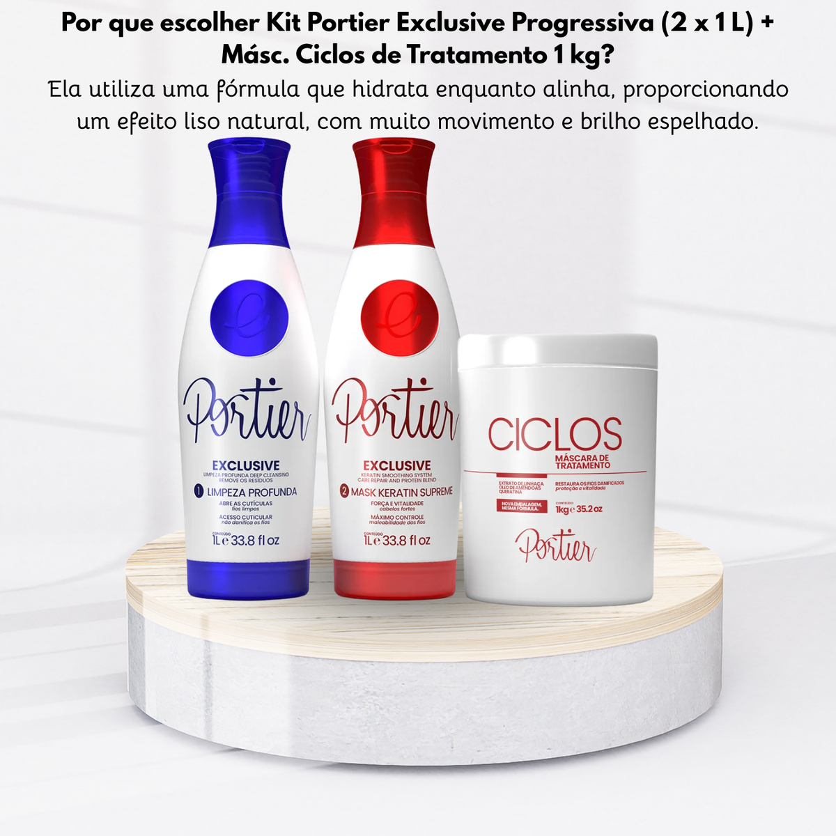 Kit Portier Exclusive Progressiva (2 x 1 Litro) + Máscara Ciclos 1 Kg