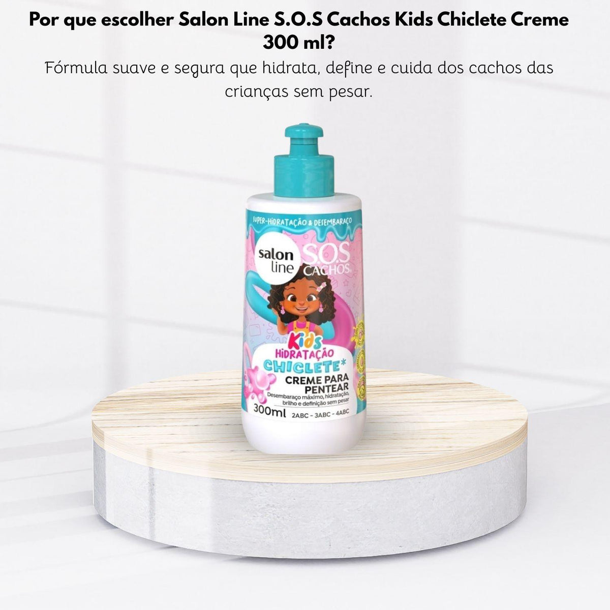 Creme Salon Line S.O.S Cachos para pentear kids Chiclete 300ml