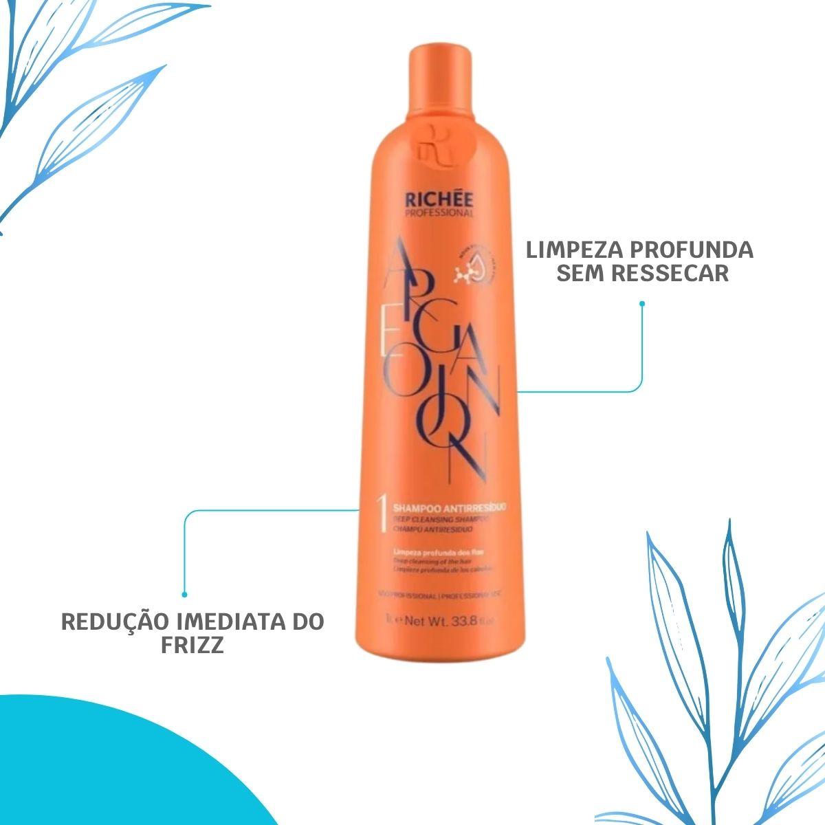 Kit Richée Argan e Ojon Escova Progressiva (3 x 1 Litro)