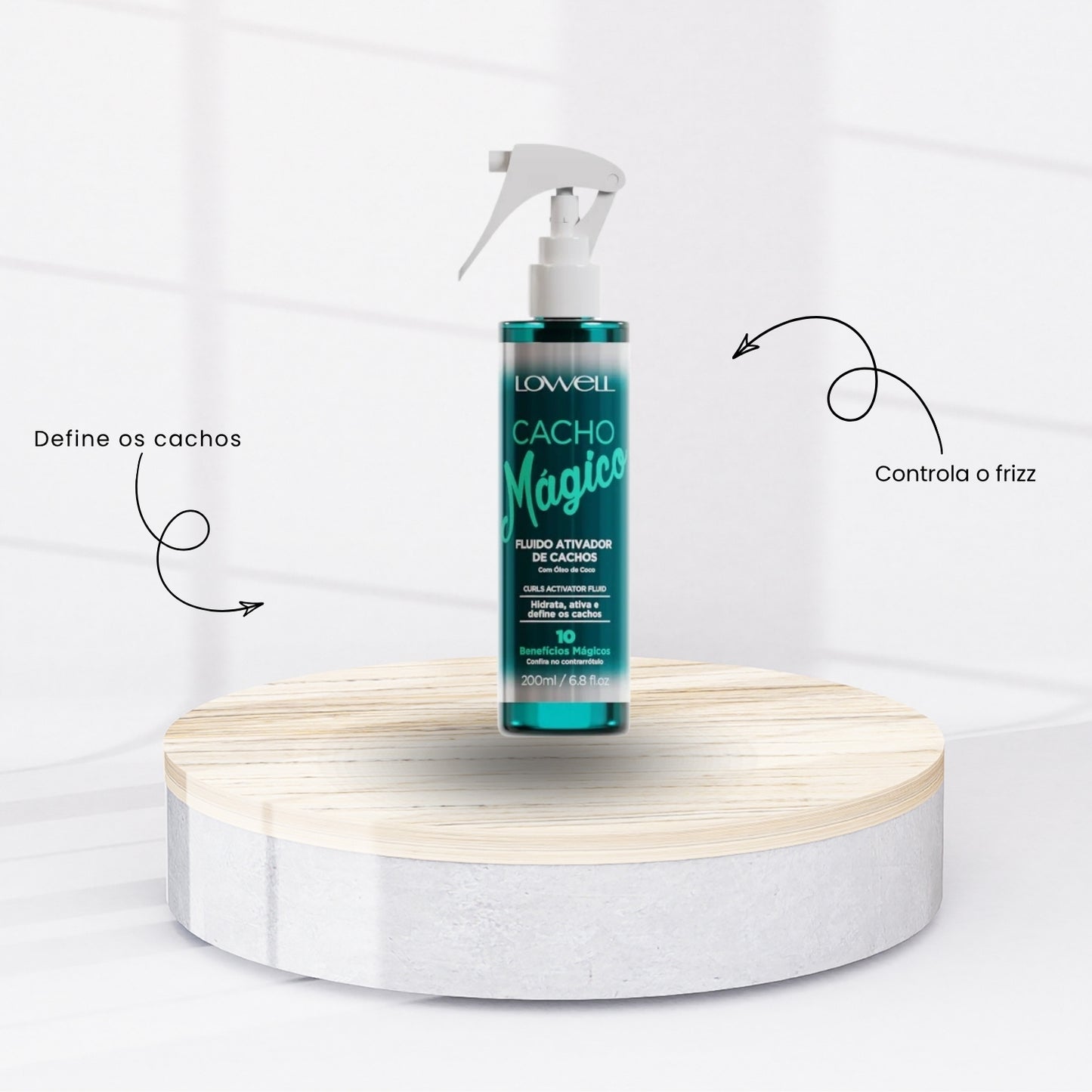 Ativador de Cachos Lowell Cacho Mágico Fluído para Cabelo Cacheado 200 ml